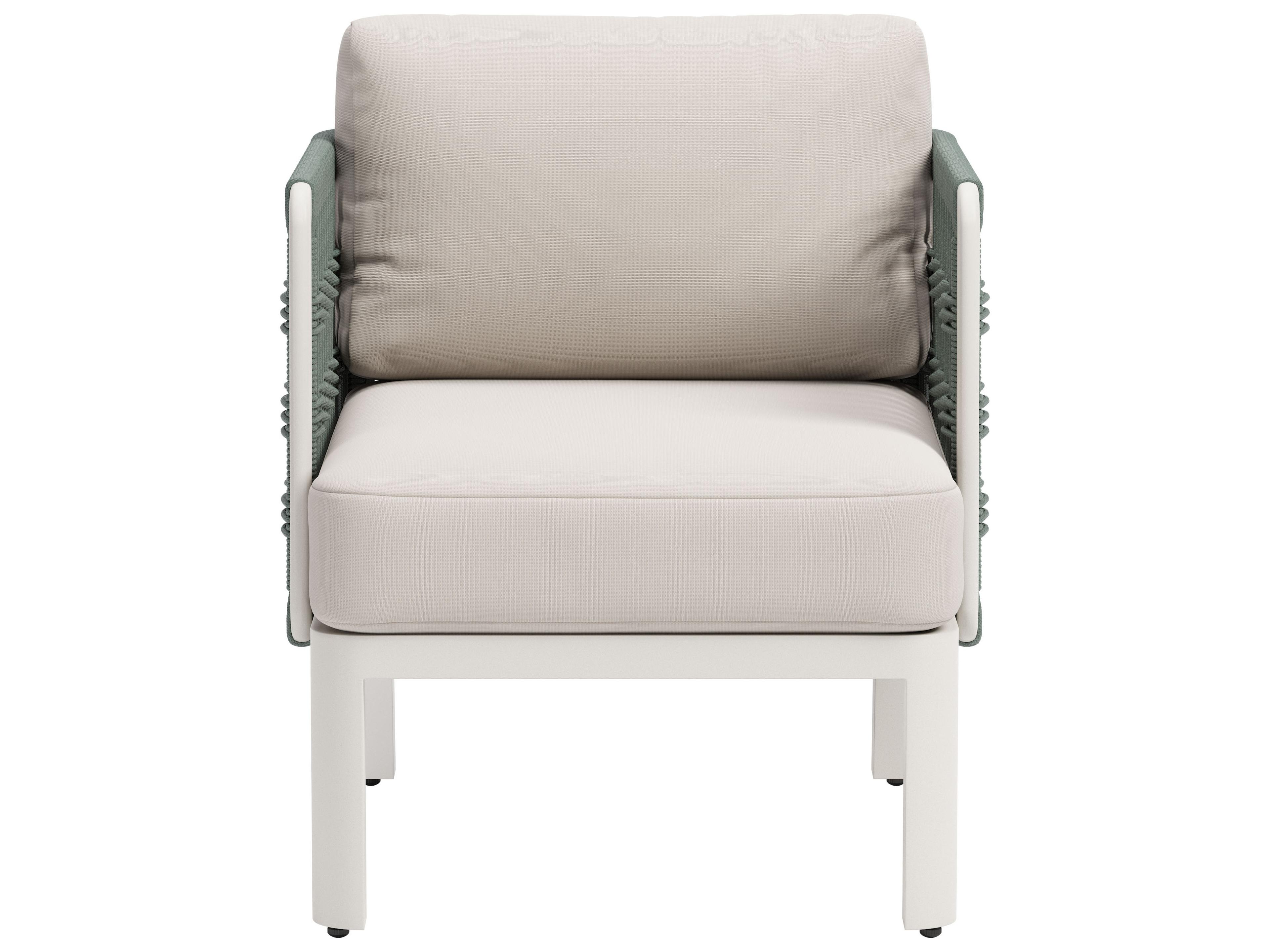 Zuo Outdoor Bridgehampton White Aluminum Cushion Lounge Chair