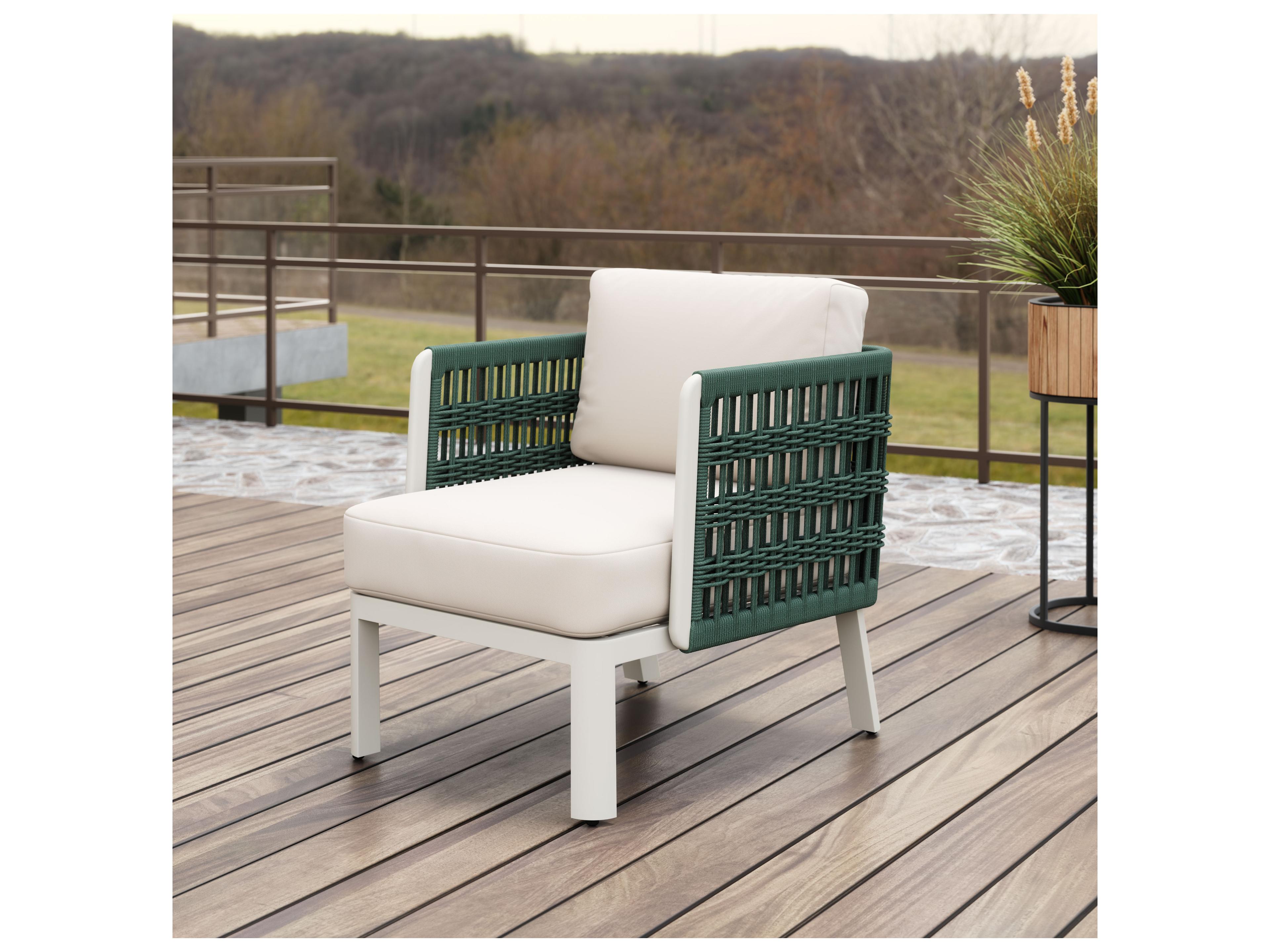 Zuo Outdoor Bridgehampton White Aluminum Cushion Lounge Chair