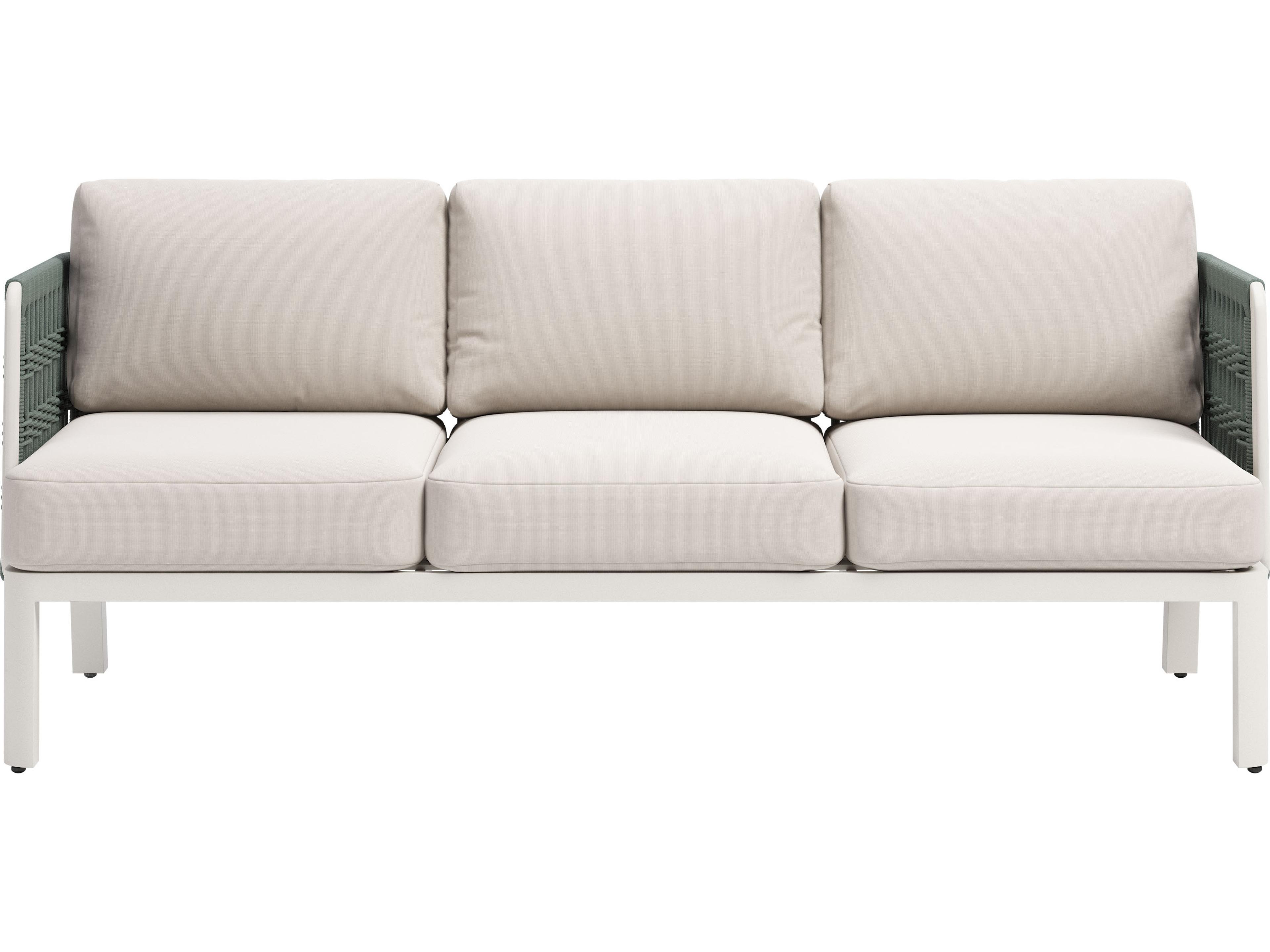 Zuo Outdoor Bridgehampton White Aluminum Cushion Sofa