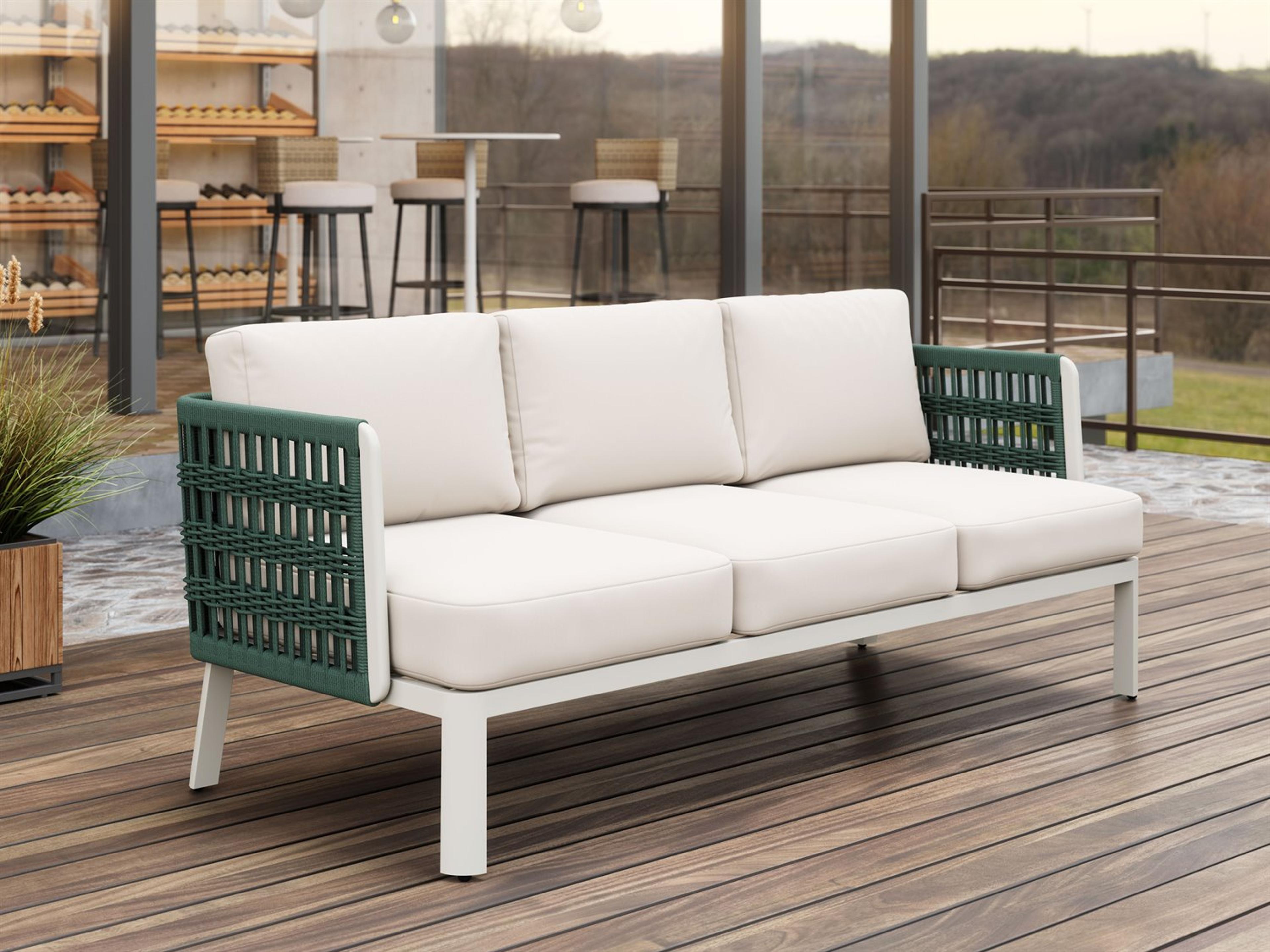 Zuo Outdoor Bridgehampton White Aluminum Cushion Sofa