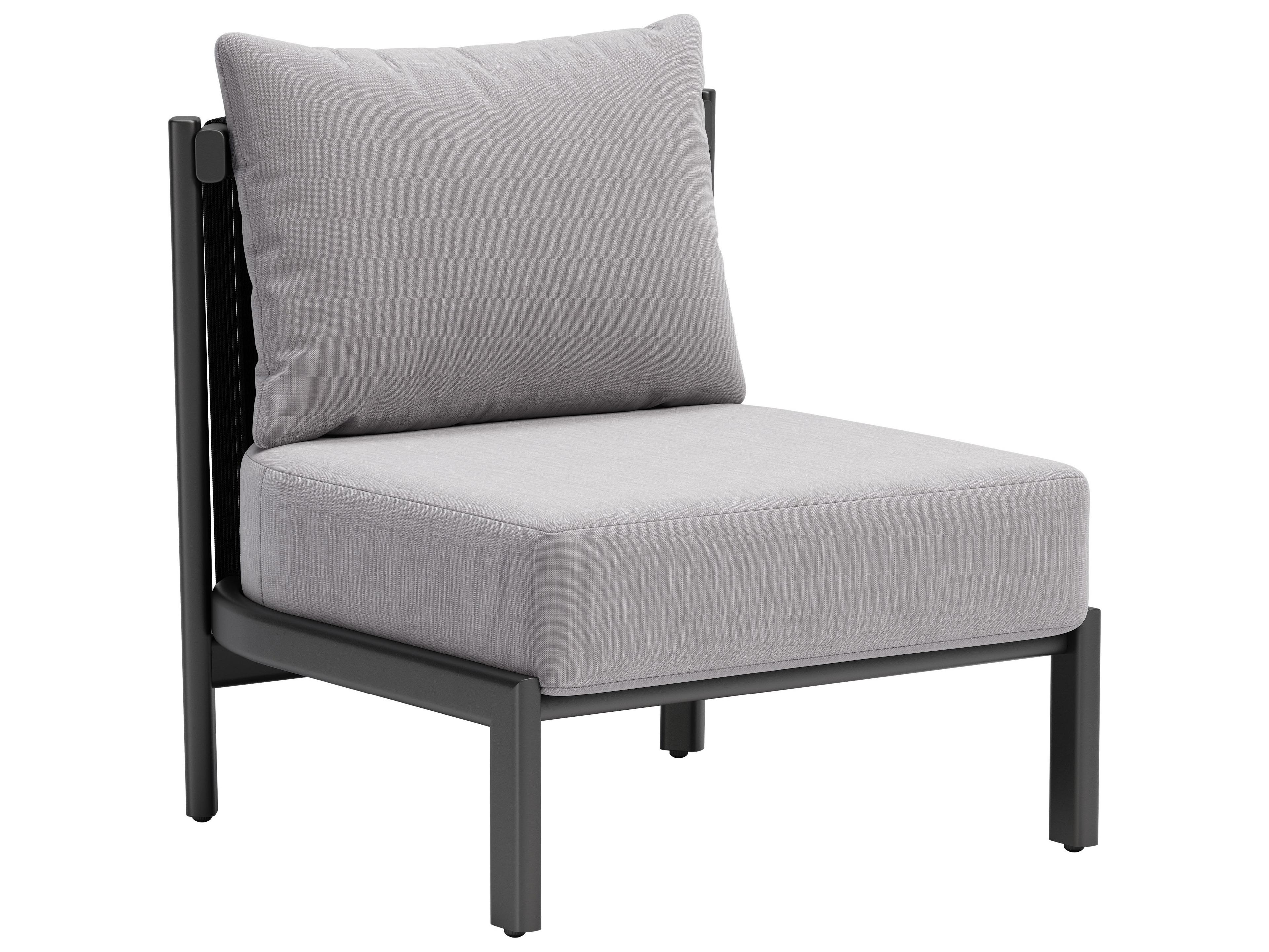 Horizon Gray Aluminum Cushion Lounge Chair