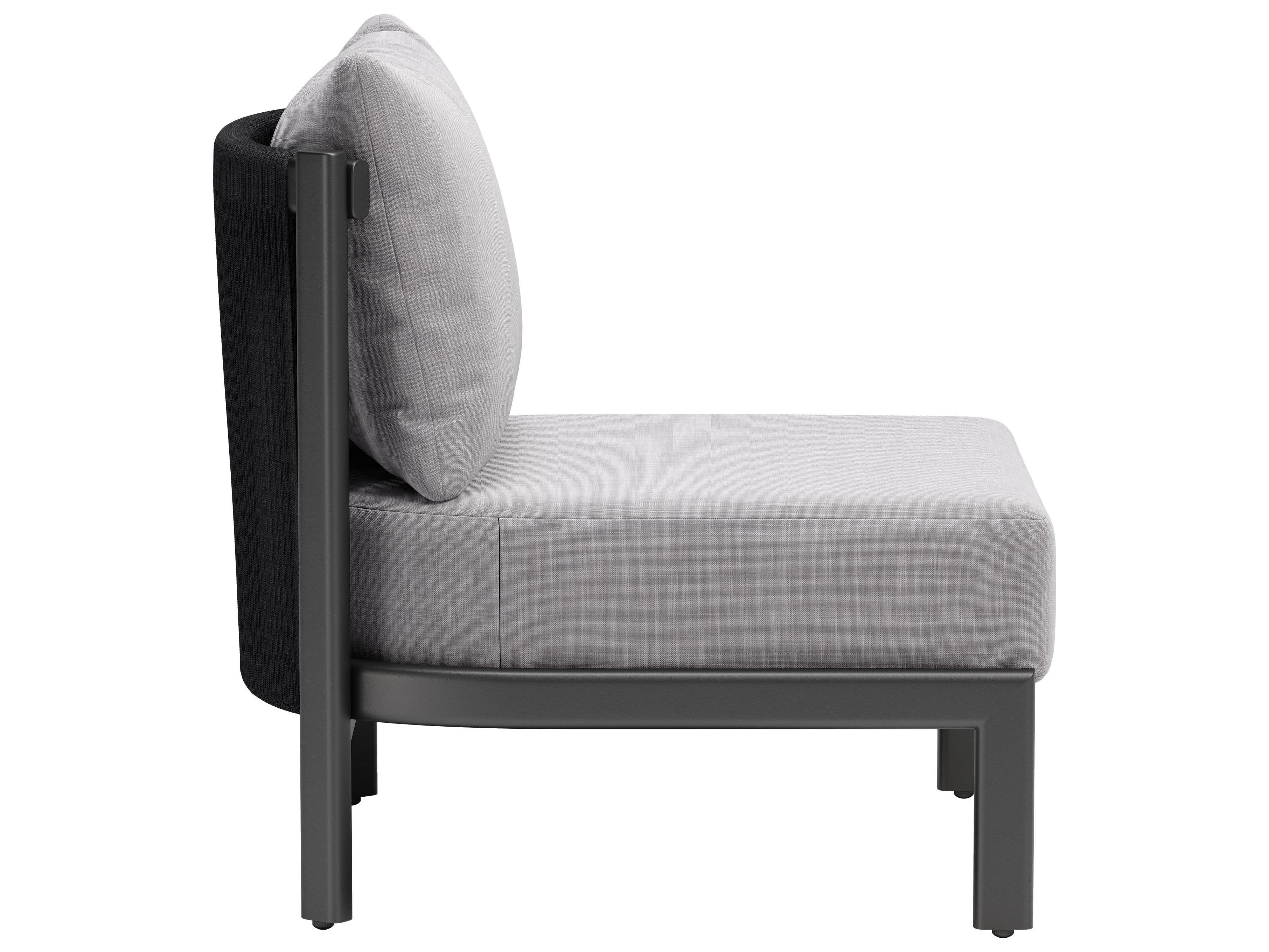 Zuo Outdoor Horizon Gray Aluminum Cushion Lounge Chair