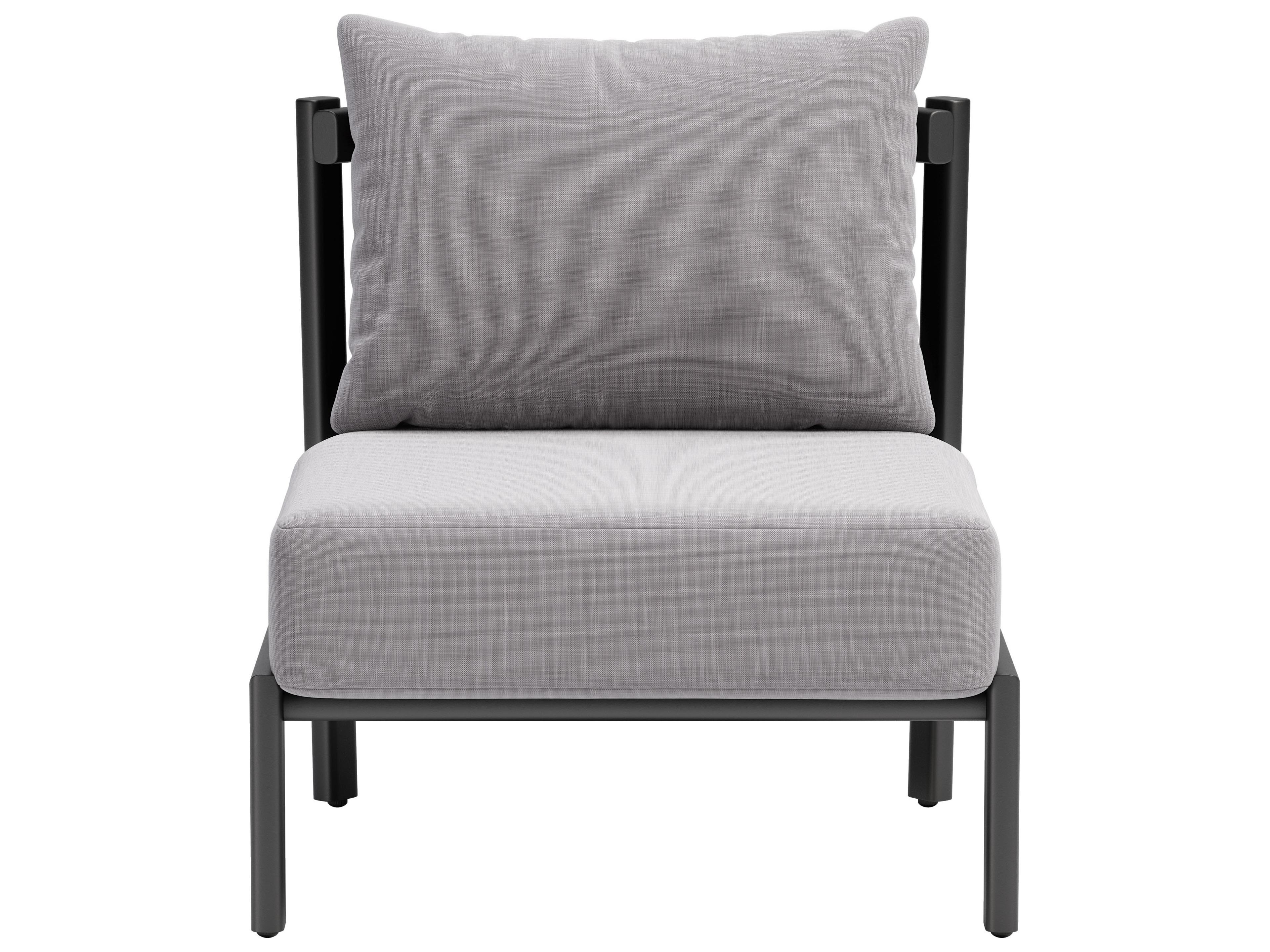Zuo Outdoor Horizon Gray Aluminum Cushion Lounge Chair