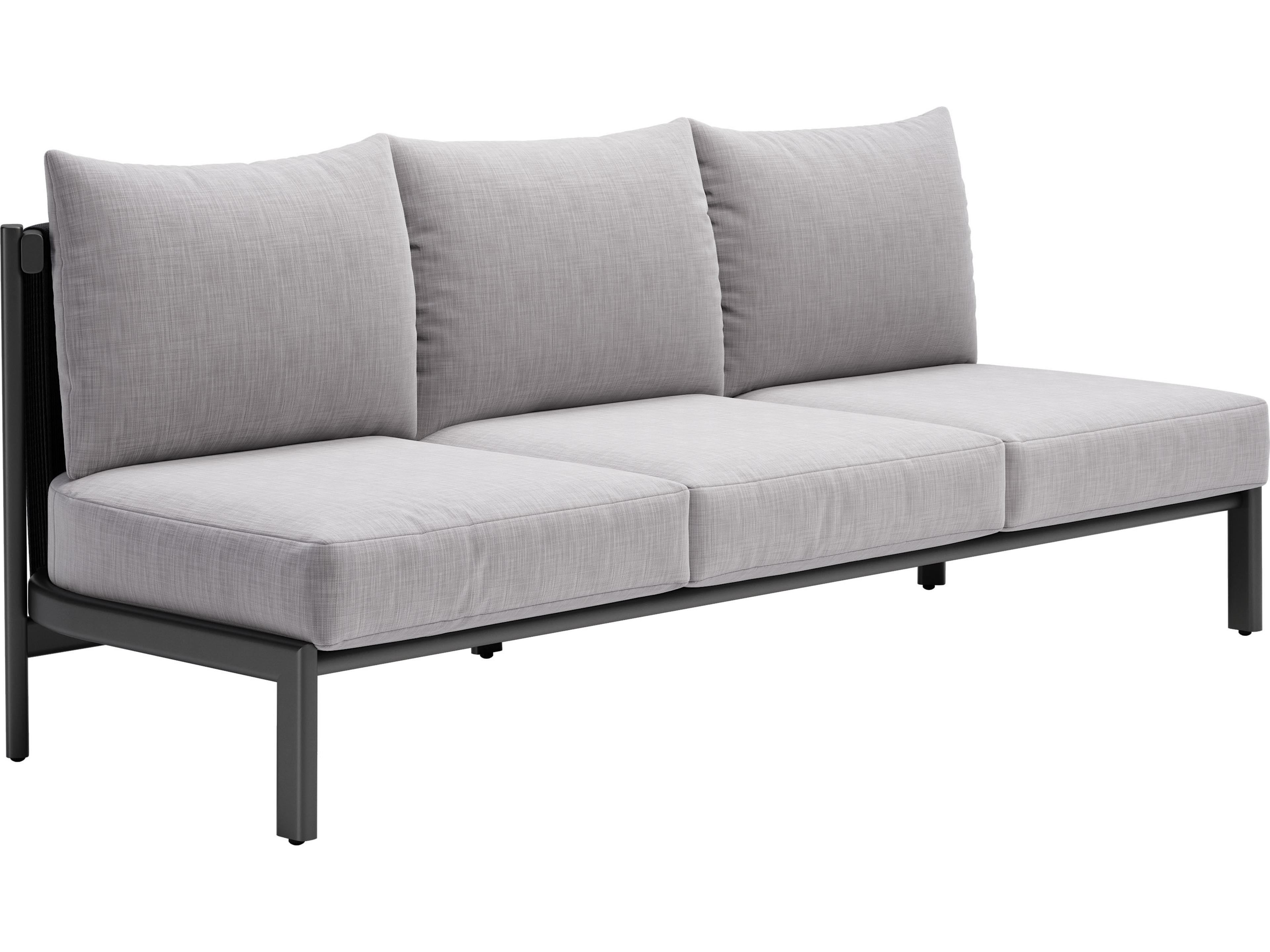 Horizon Gray Aluminum Cushion Sofa