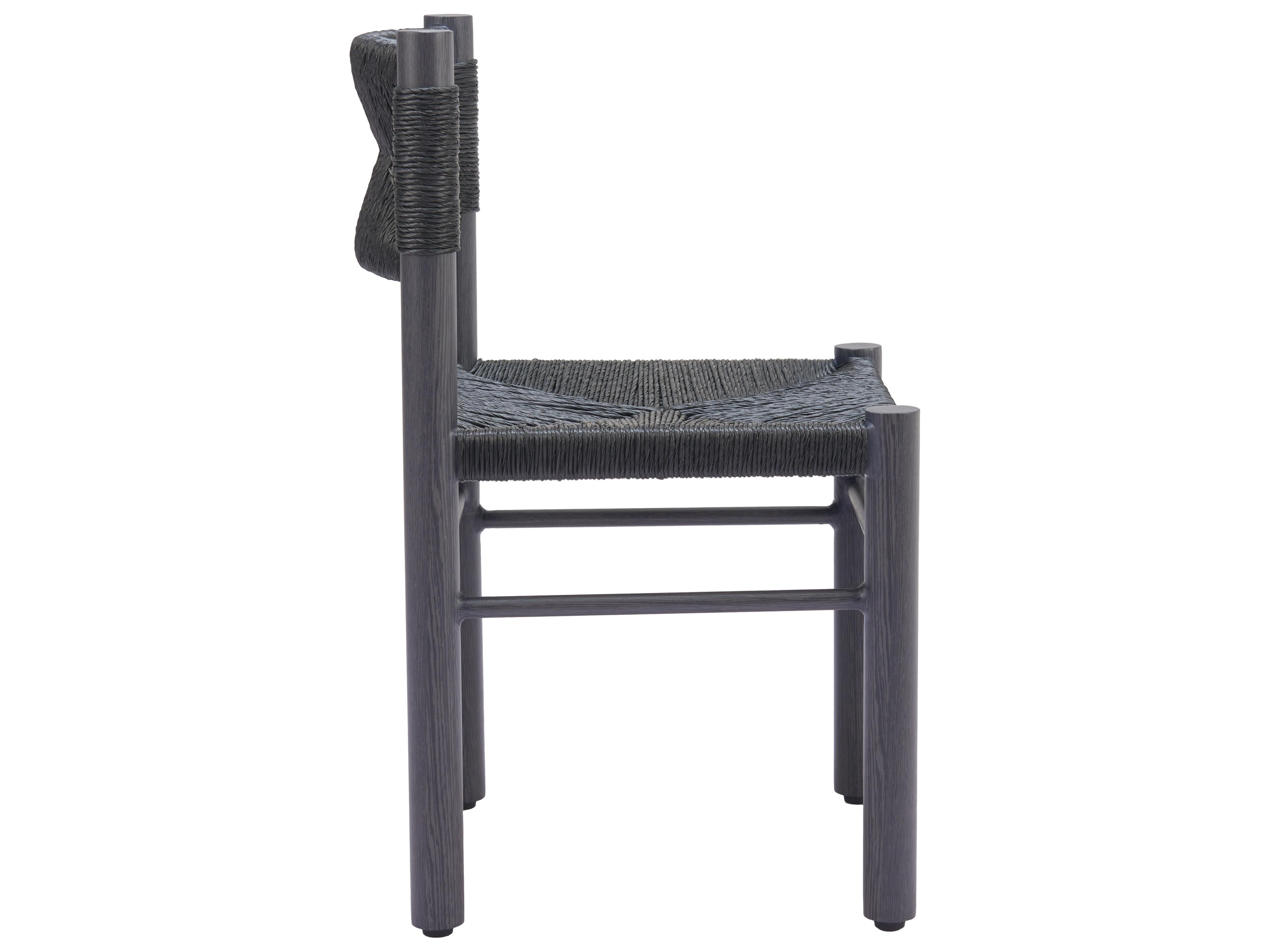 Zuo Outdoor Iska Black Faux Wood Wicker Dining Chair, Set of 2
