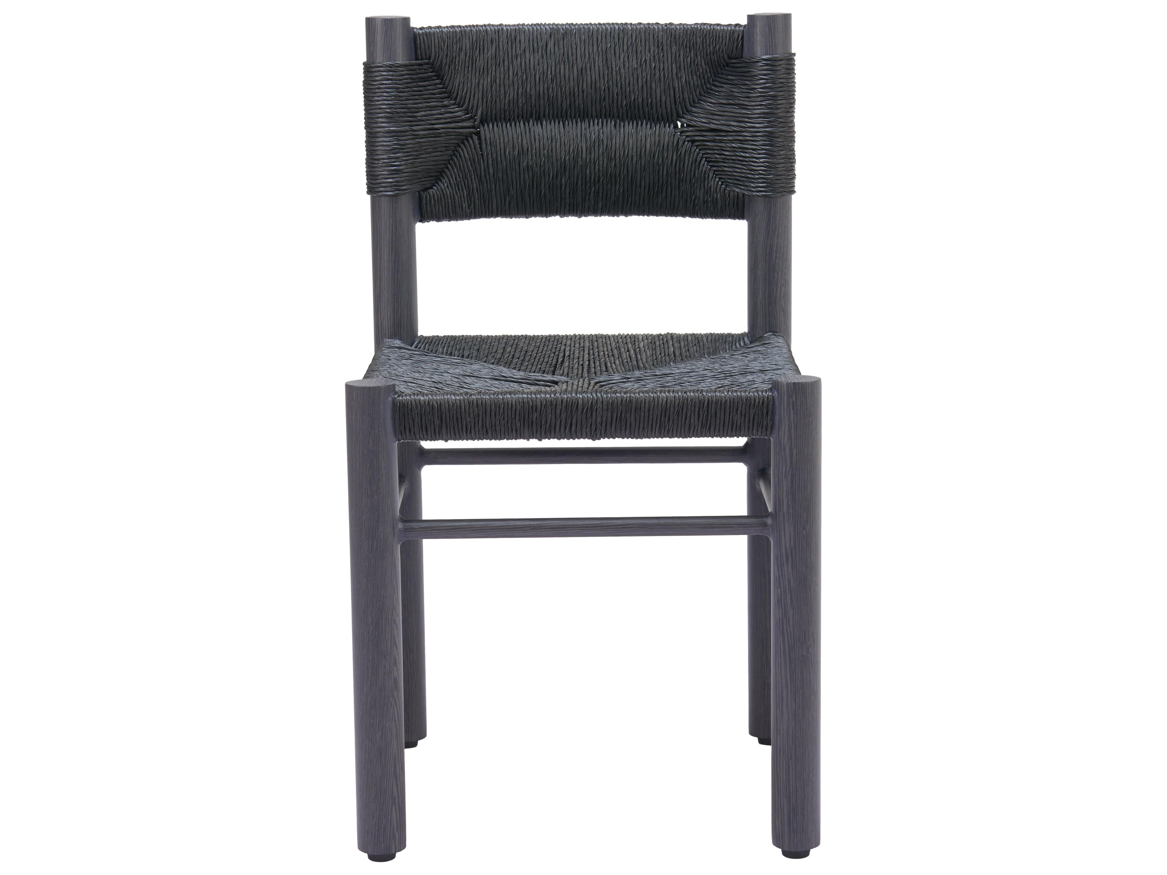 Zuo Outdoor Iska Black Faux Wood Wicker Dining Chair, Set of 2