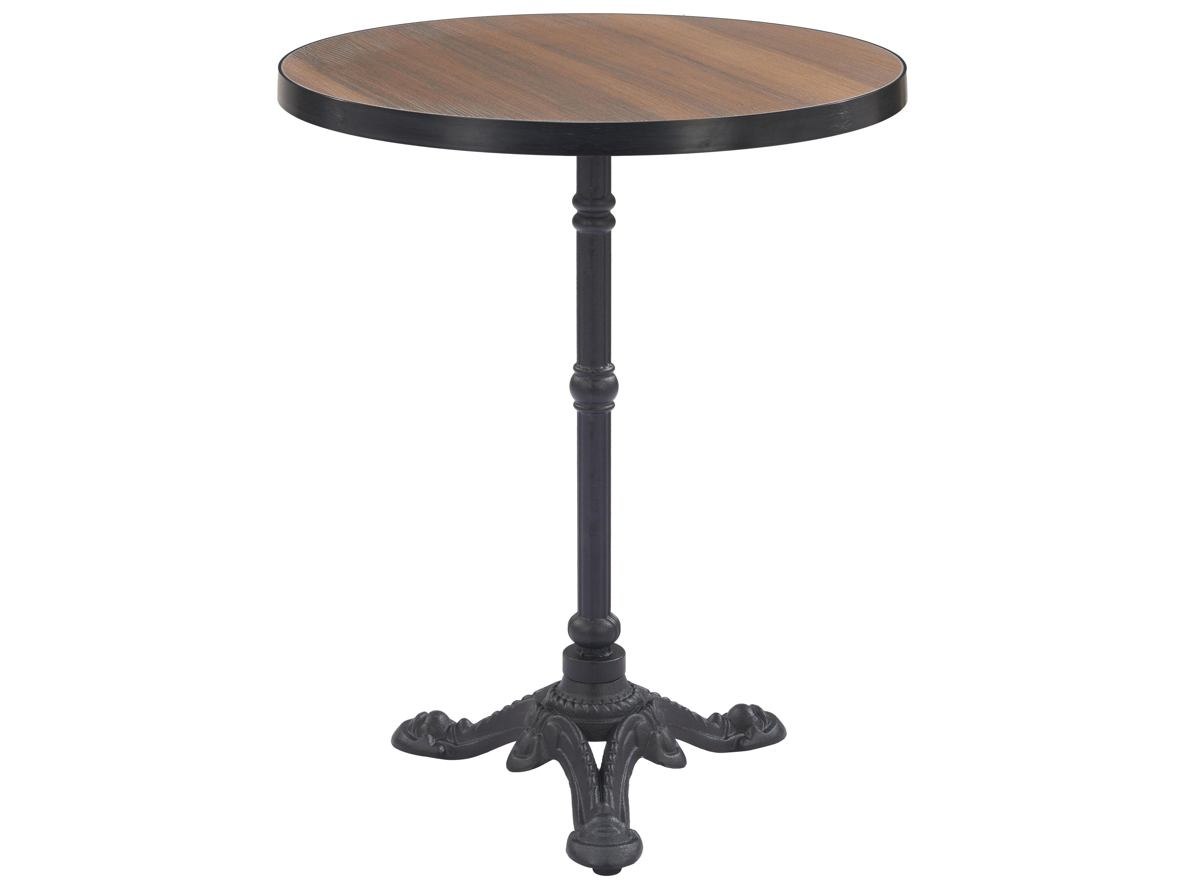 Zuo Outdoor Gazebo Walnut Cast Aluminum Round Dining Table
