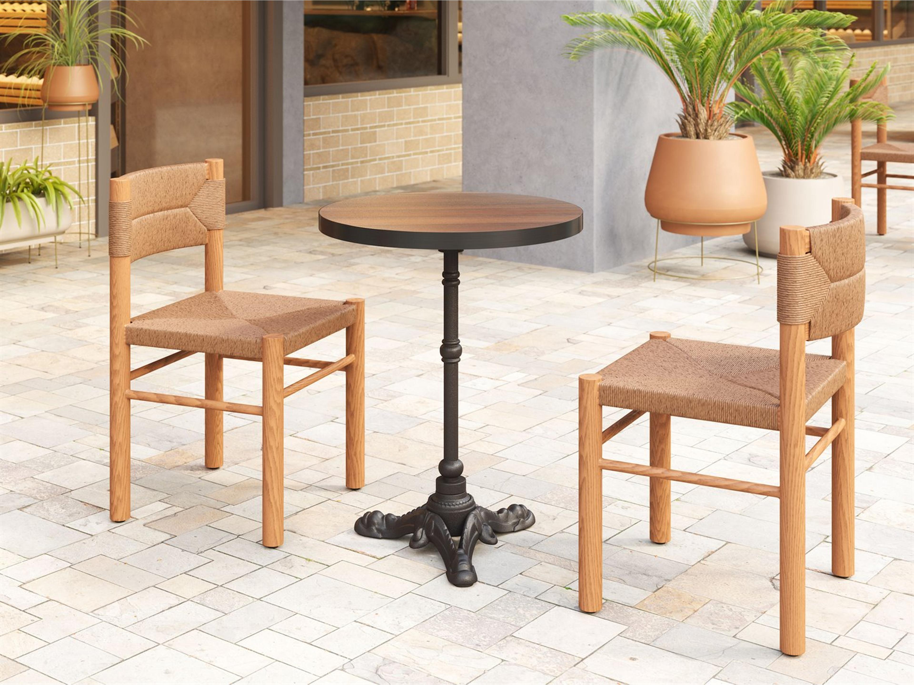 Zuo Outdoor Gazebo Walnut Cast Aluminum Round Dining Table
