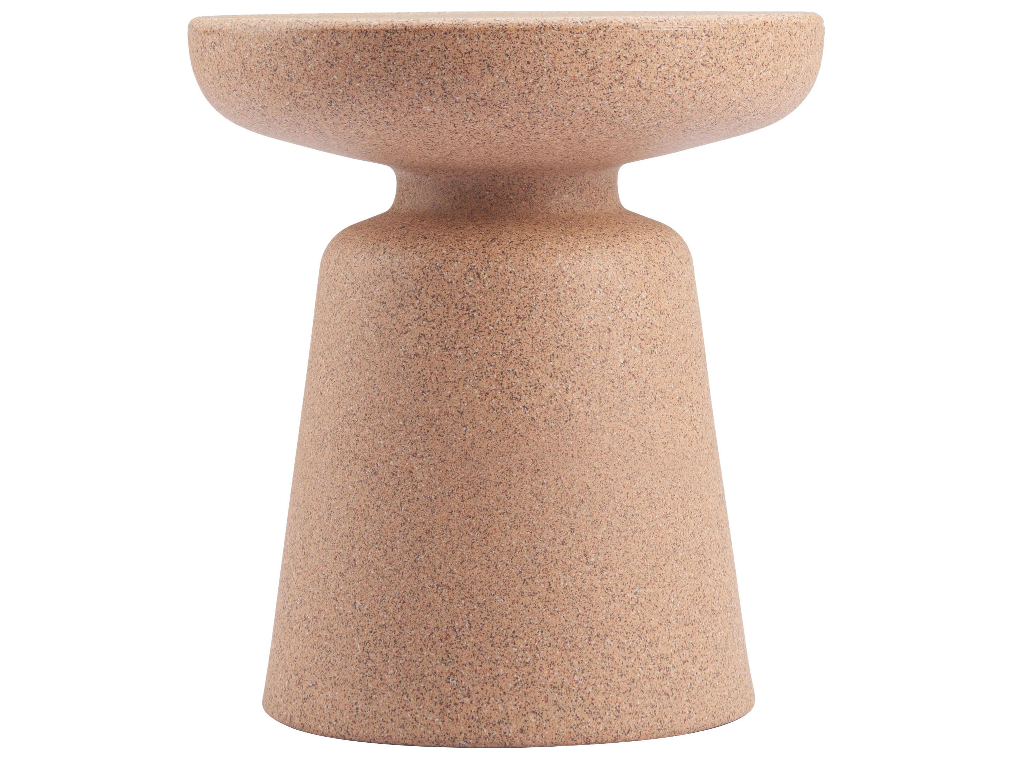 Zuo Outdoor Tensen Brown Polypropylene Round End Table