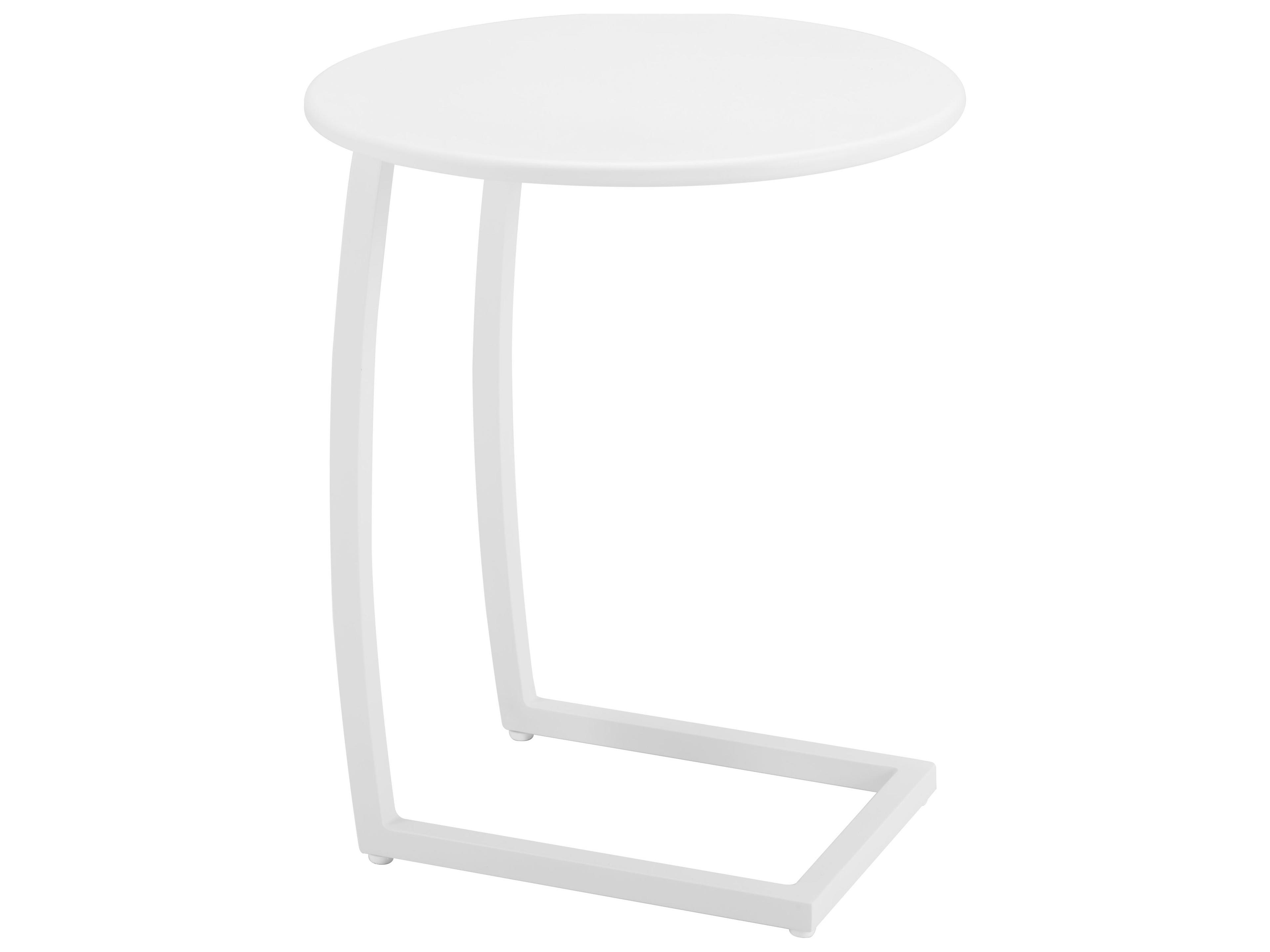 Noga White Aluminum Round End Table