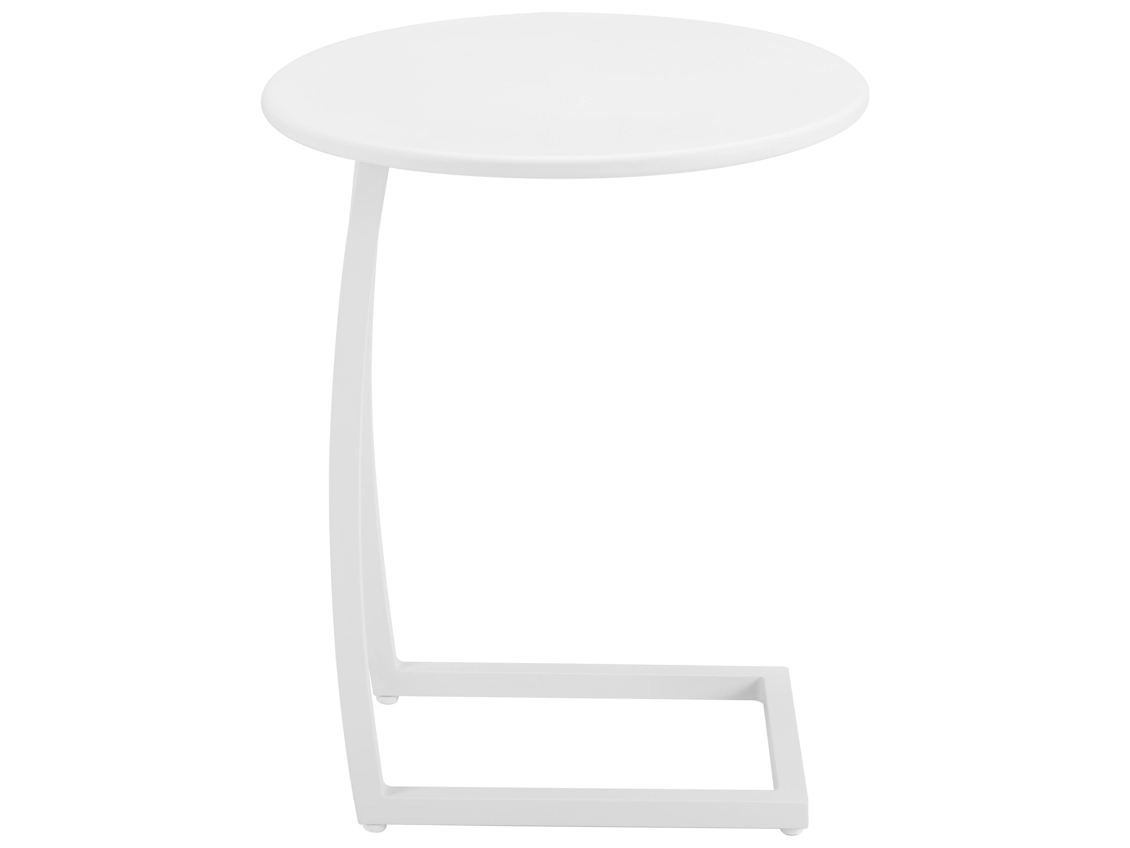 Zuo Outdoor Noga White Aluminum Round End Table