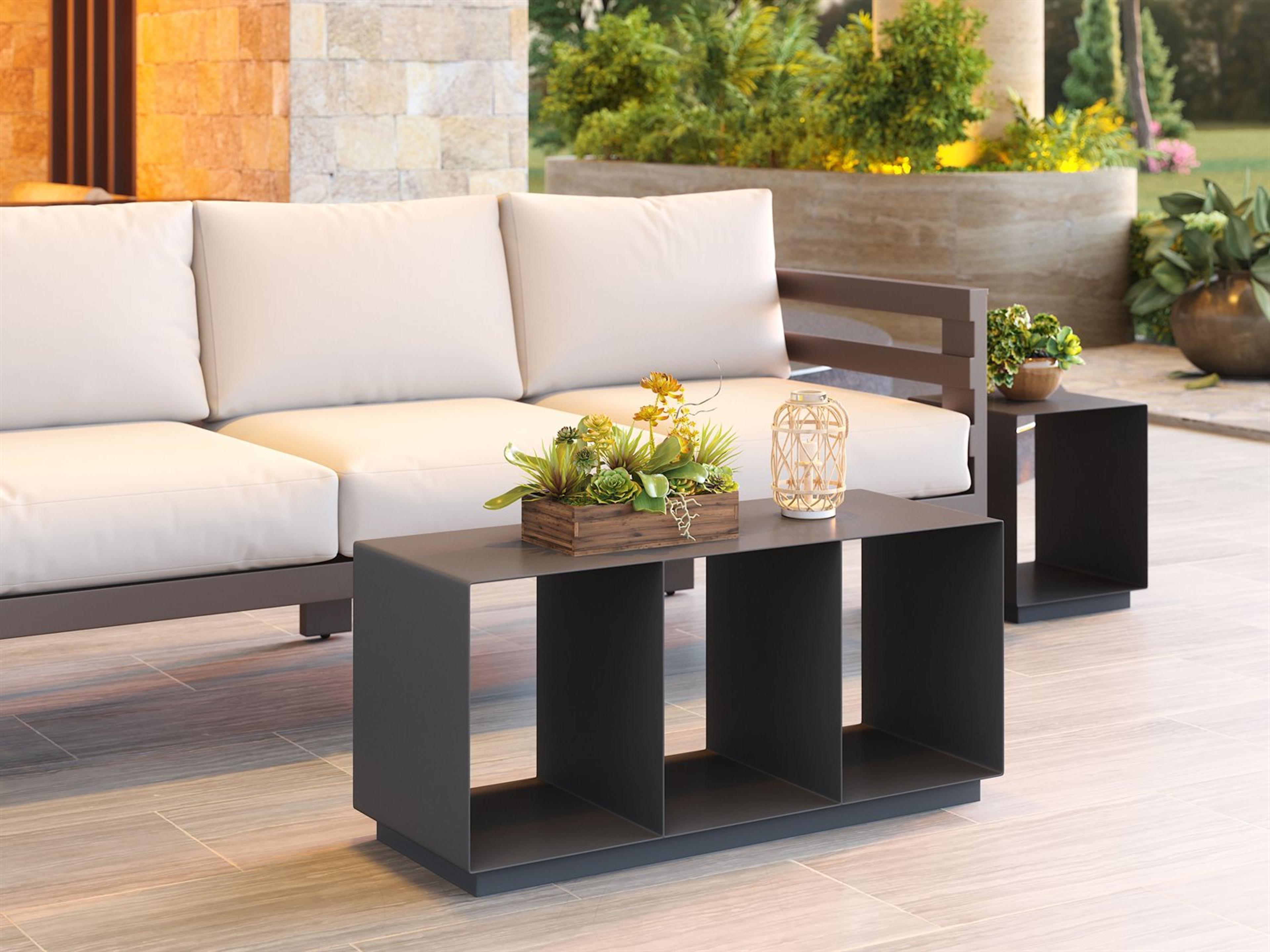 Zuo Outdoor Kokos Charcoal Aluminum Rectangular Coffee Table