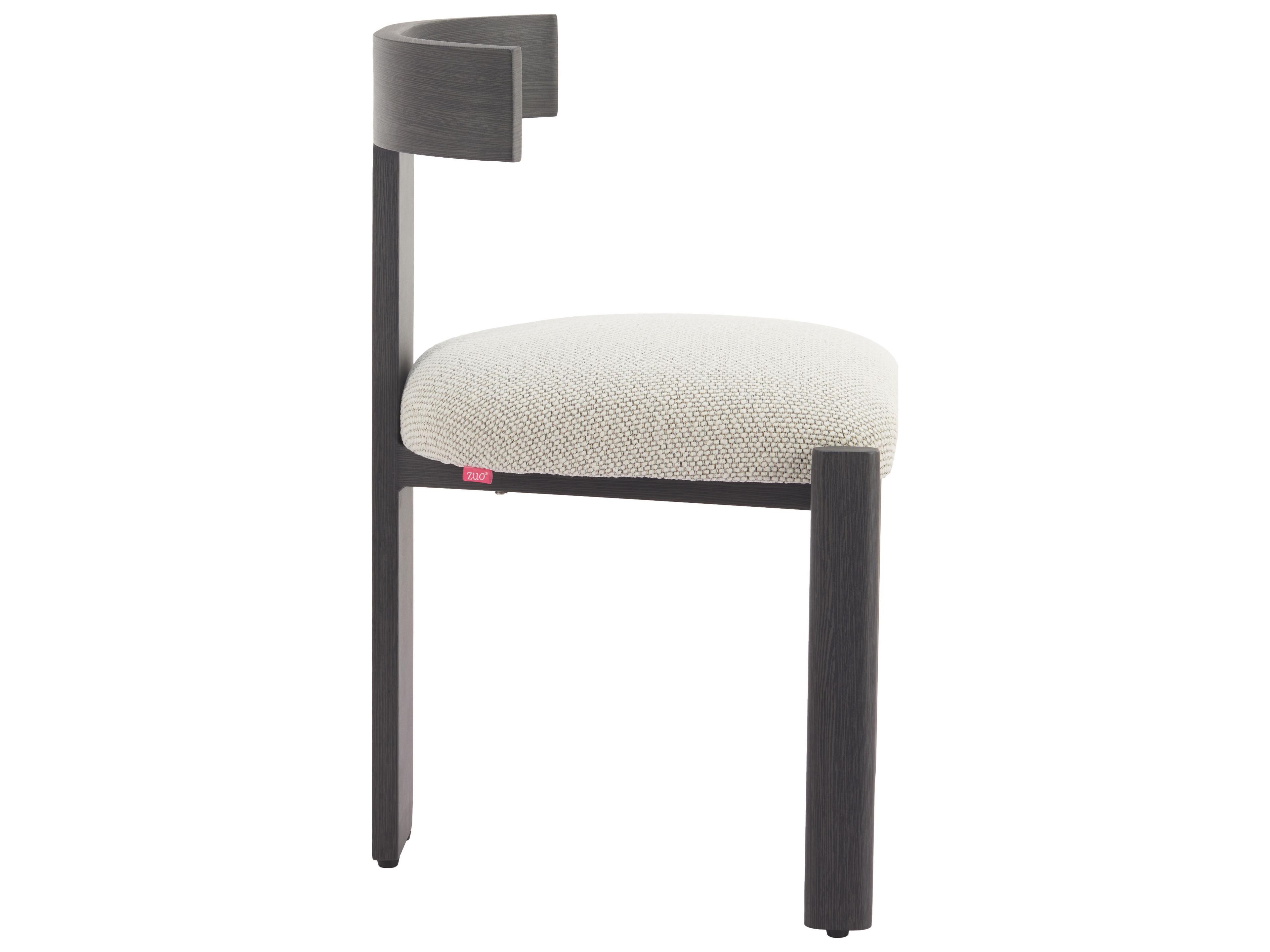 Zuo Outdoor Tiana Black Beige Faux Wood Cushion Dining Chair