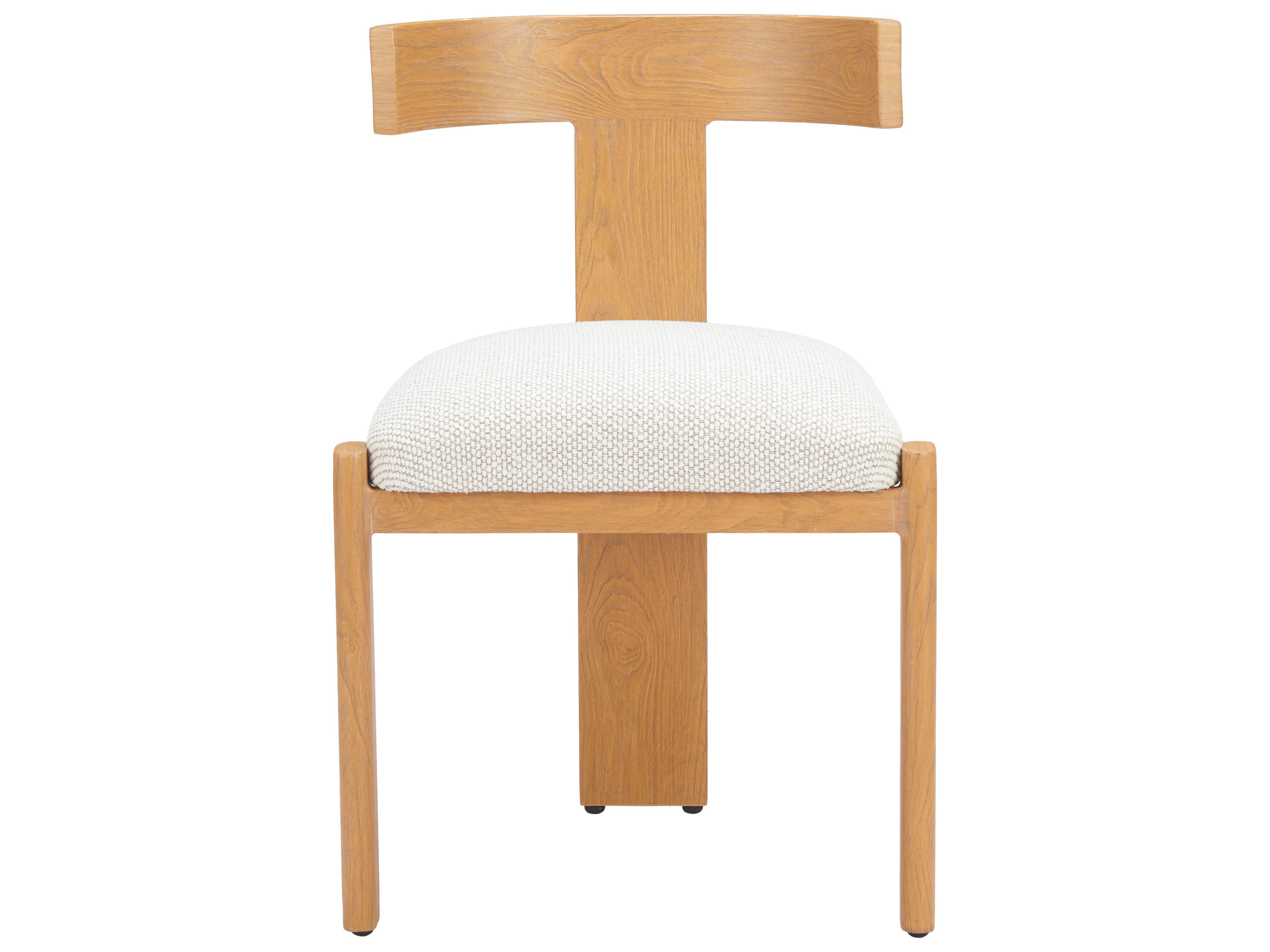 Zuo Outdoor Tiana Natural Beige Faux Wood Cushion Dining Chair