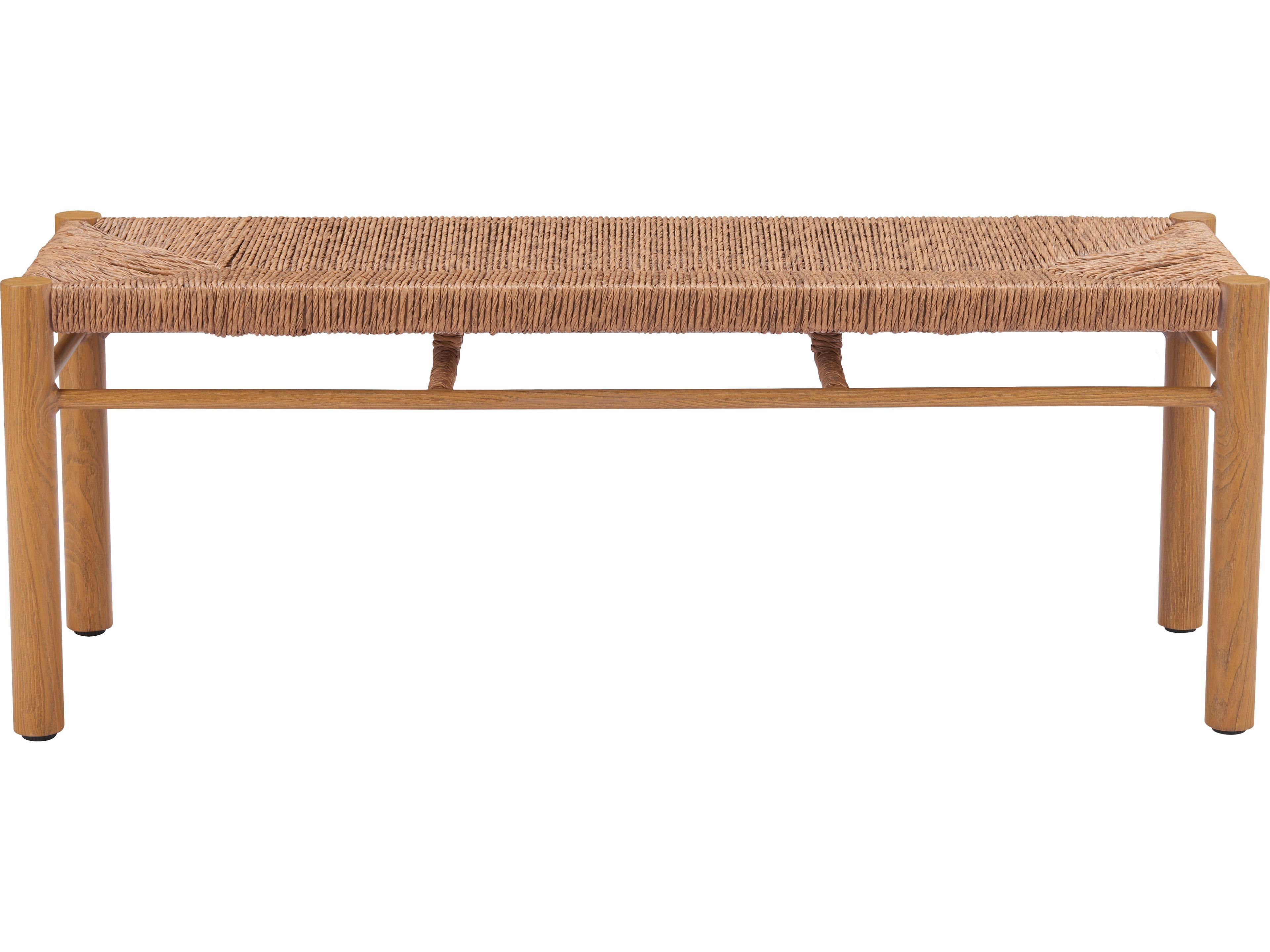 Zuo Outdoor Iska Natural Faux Wood Wicker Bench