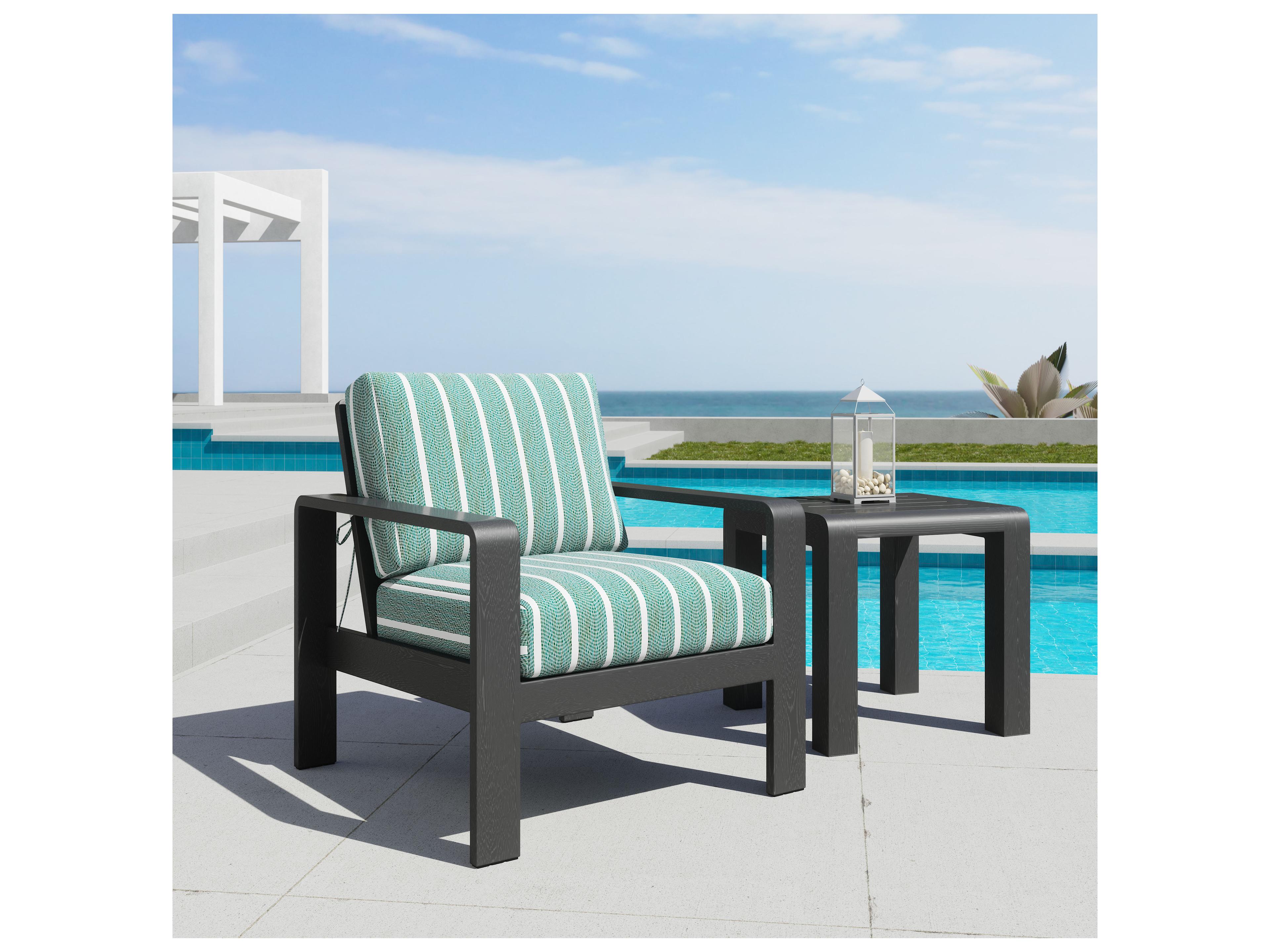 Zuo Outdoor Rolig Green Faux Wood Cushion Lounge Chair