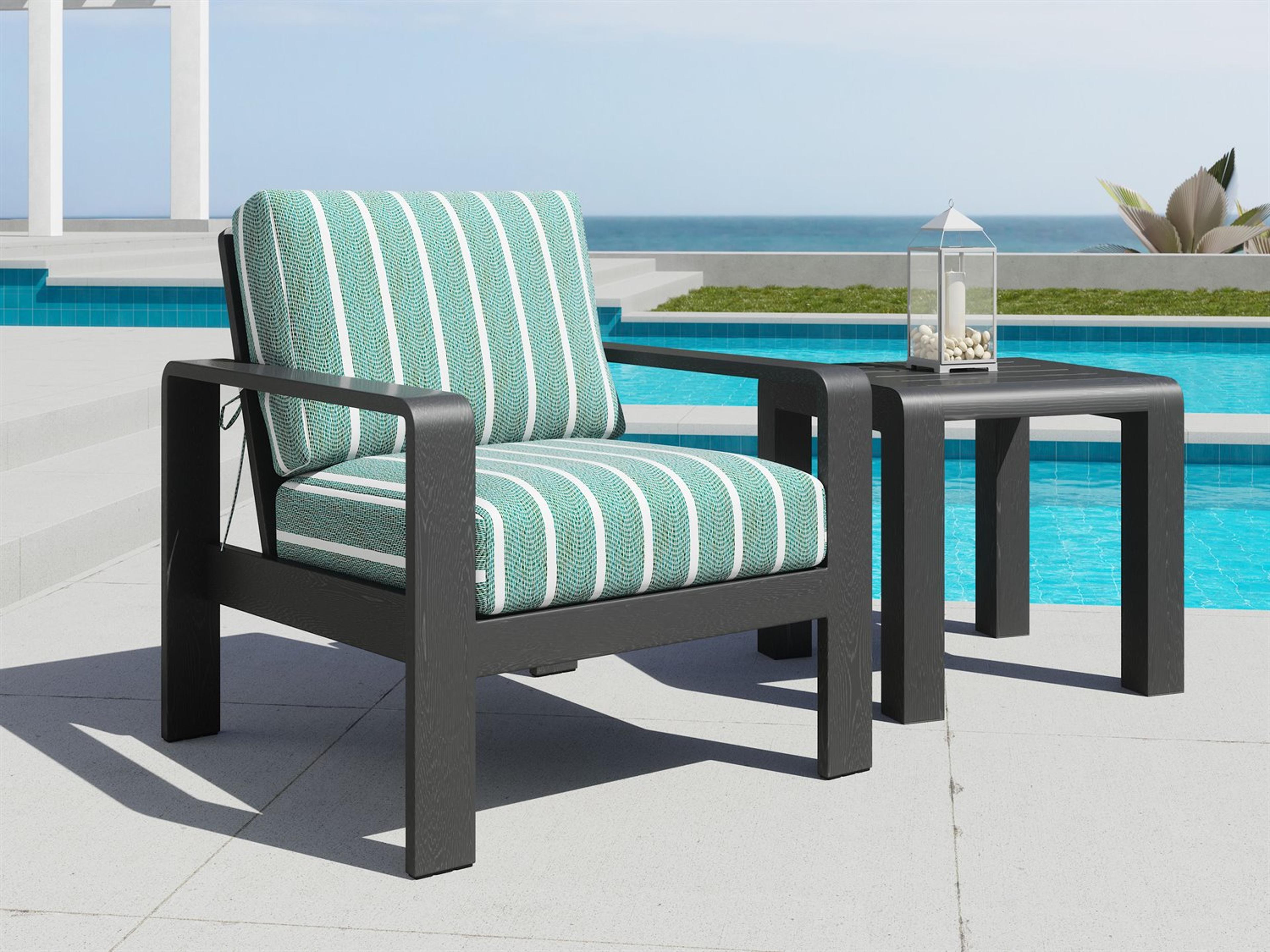 Zuo Outdoor Rolig Green Faux Wood Cushion Lounge Chair