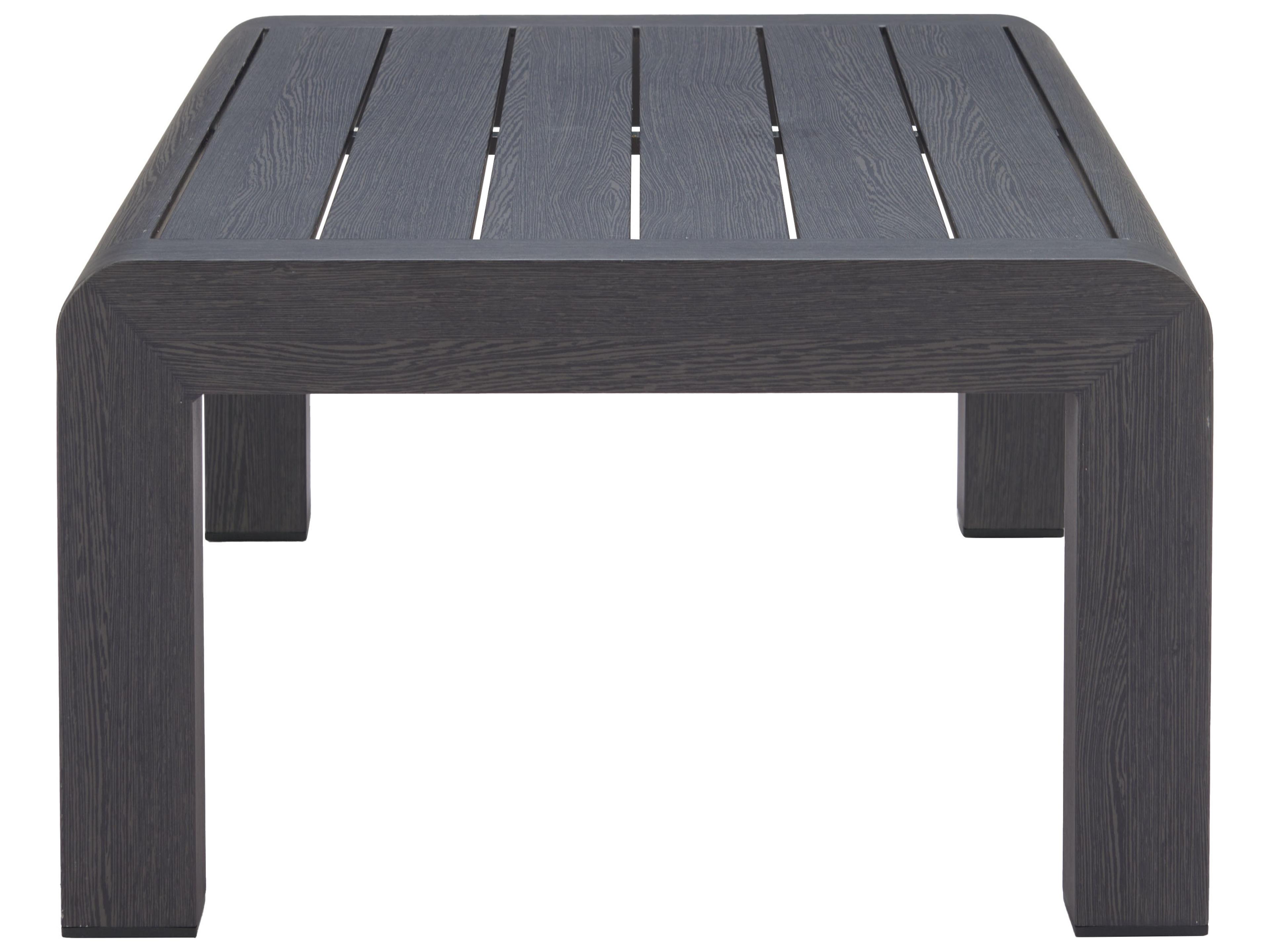 Zuo Outdoor Rolig Black Aluminum Rectangular Coffee Table