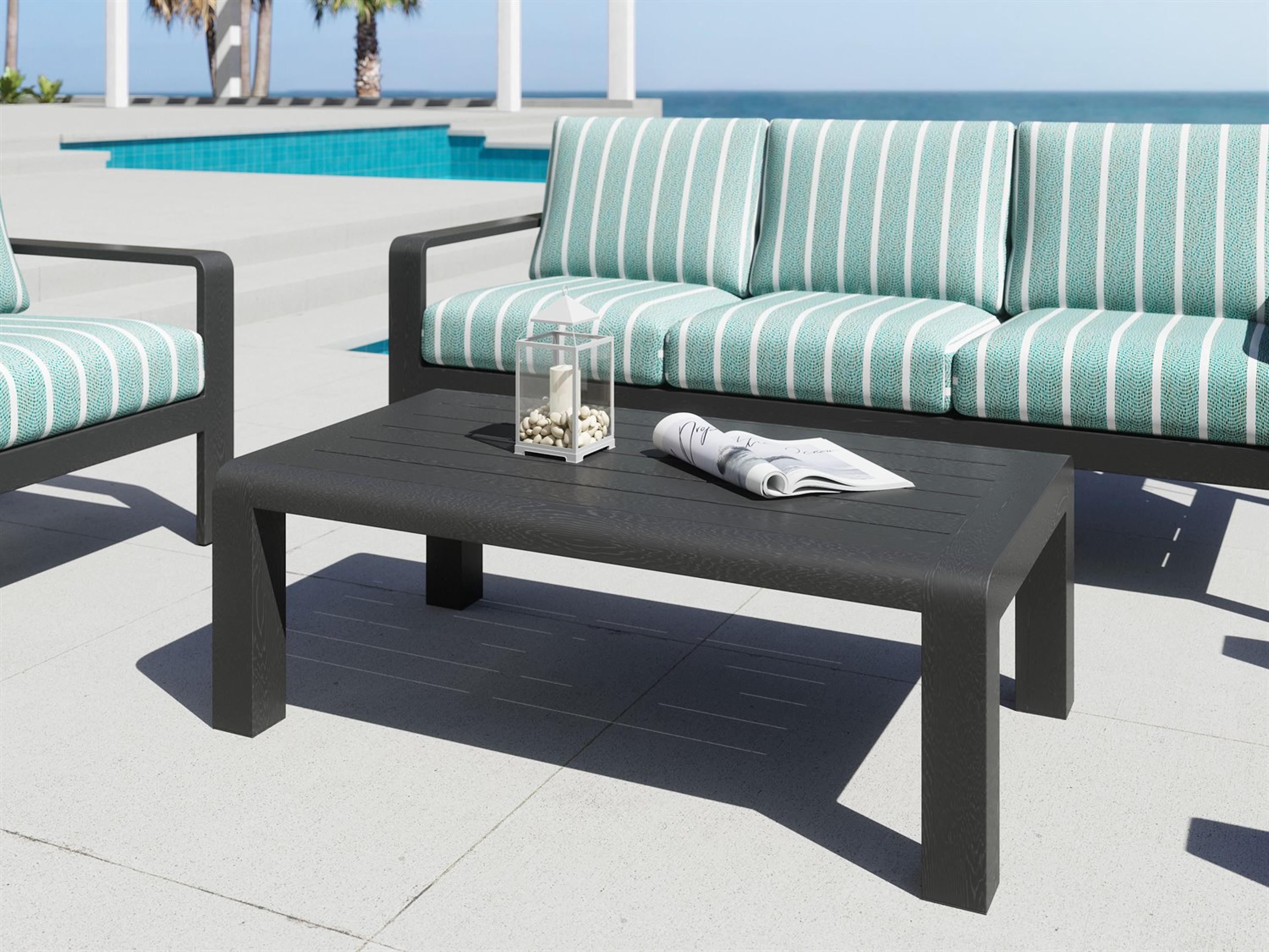 Zuo Outdoor Rolig Black Aluminum Rectangular Coffee Table