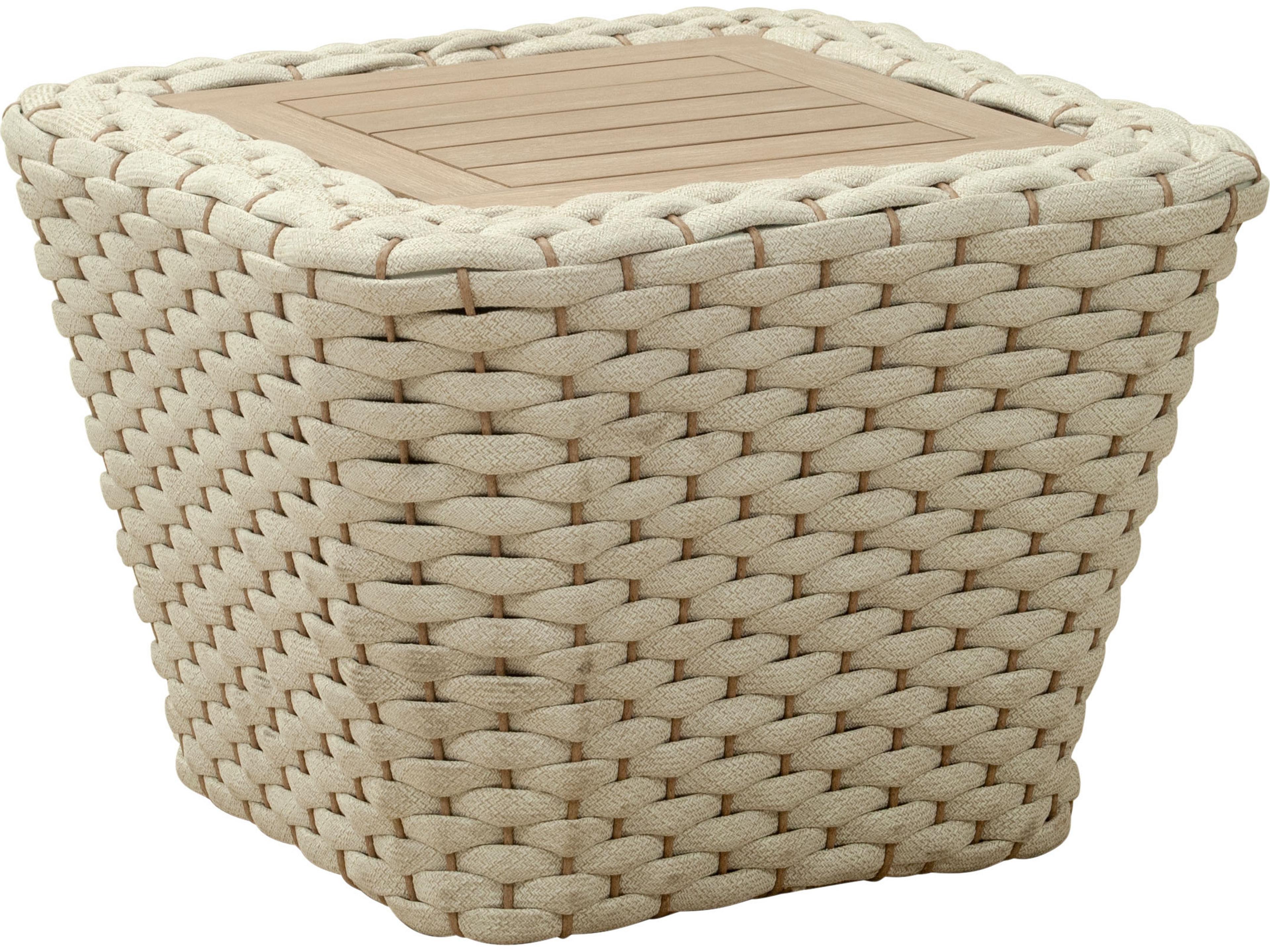 Antul White Natural Wood Square Coffee Table