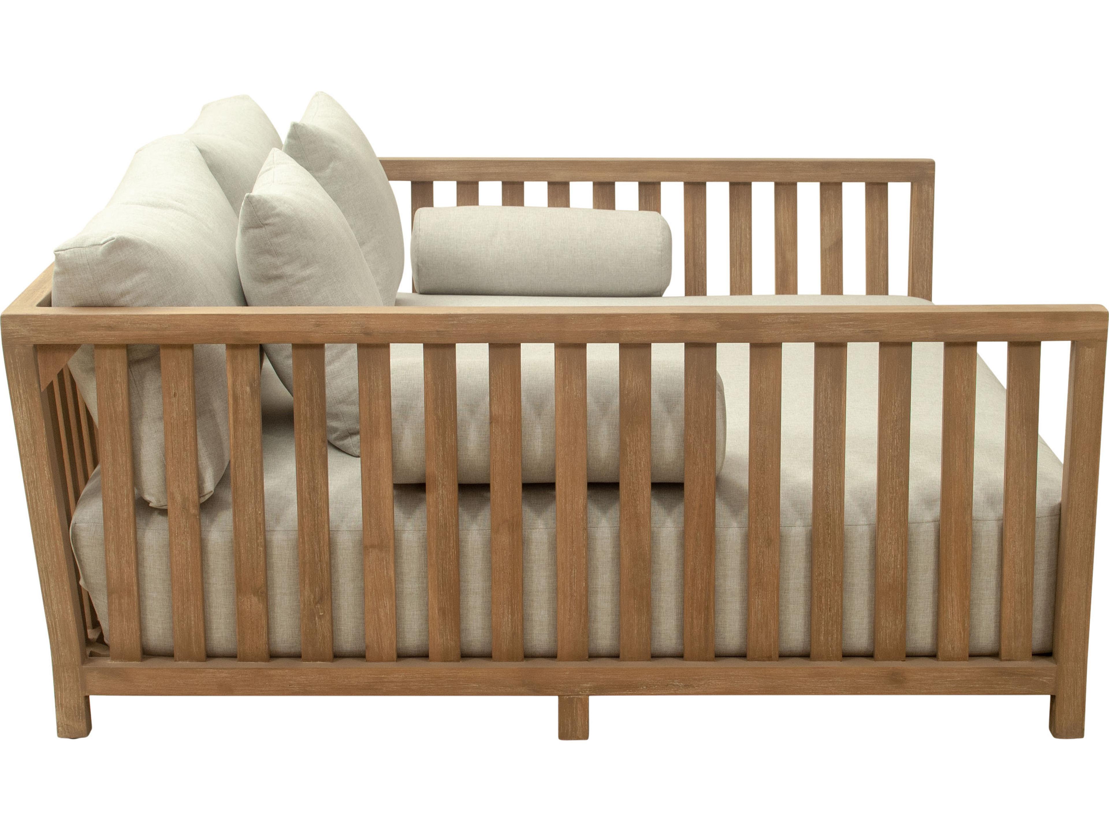 Zuo Outdoor Teras Gray Wood Cushion Lounge Bed