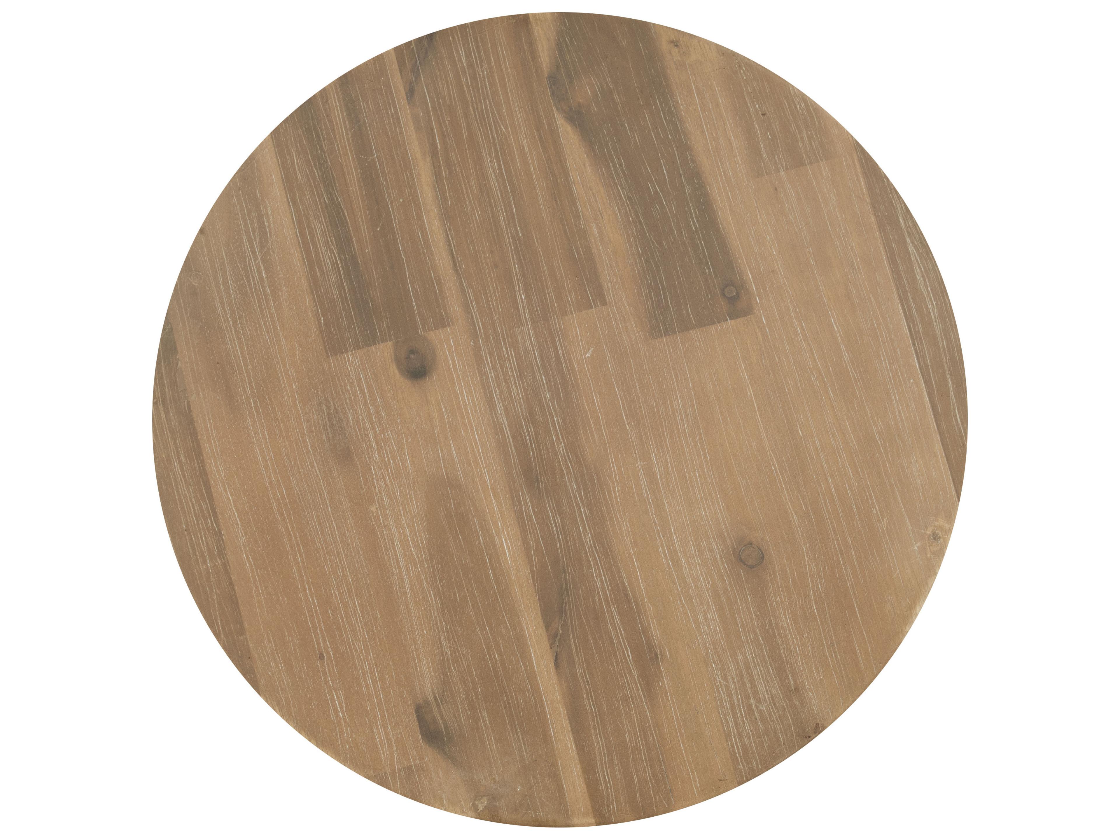 Zuo Outdoor Mado Natural Brown Wood Round End Table