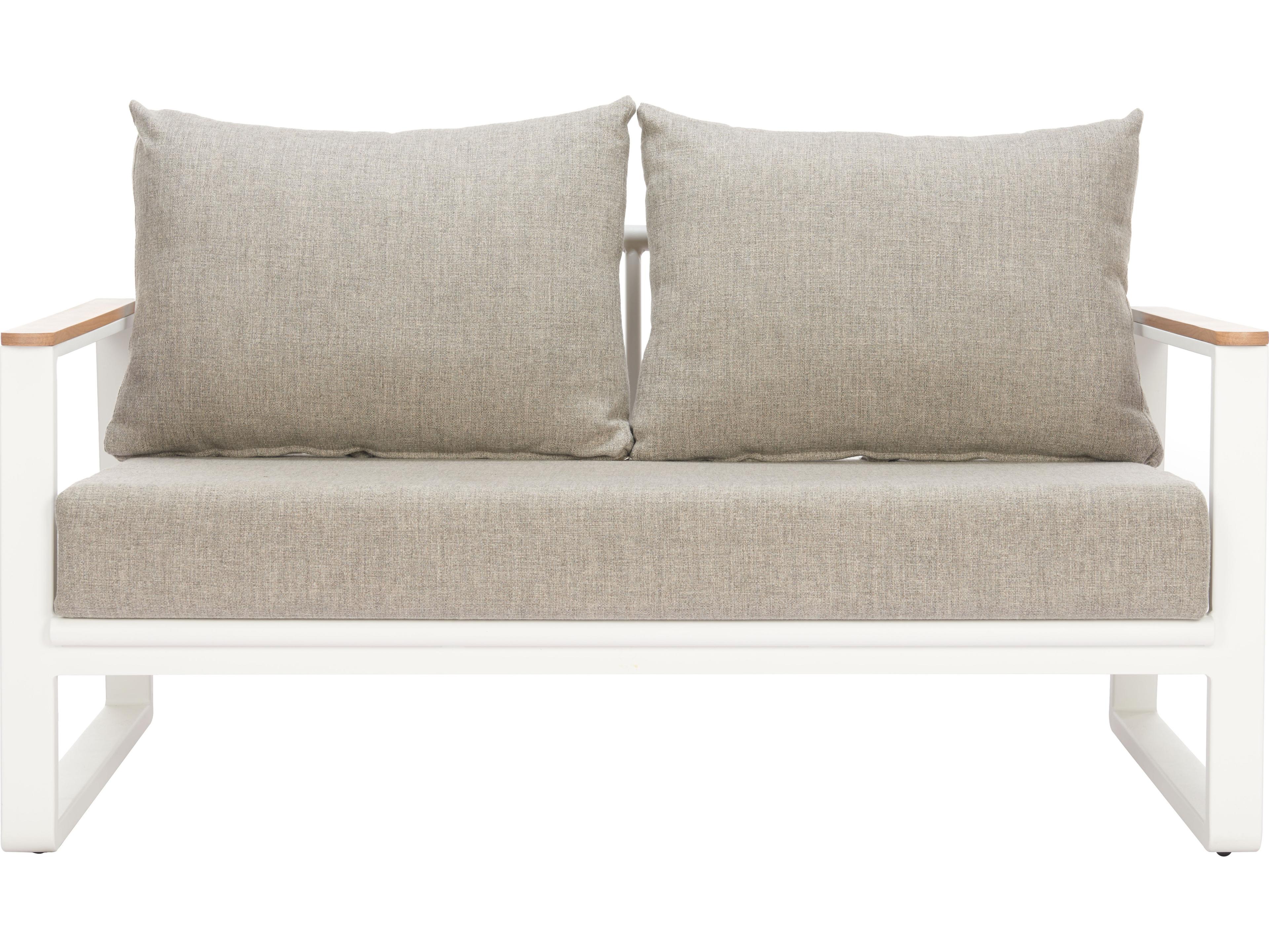 Zuo Outdoor Welt Taupe White Aluminum Cushion Sofa