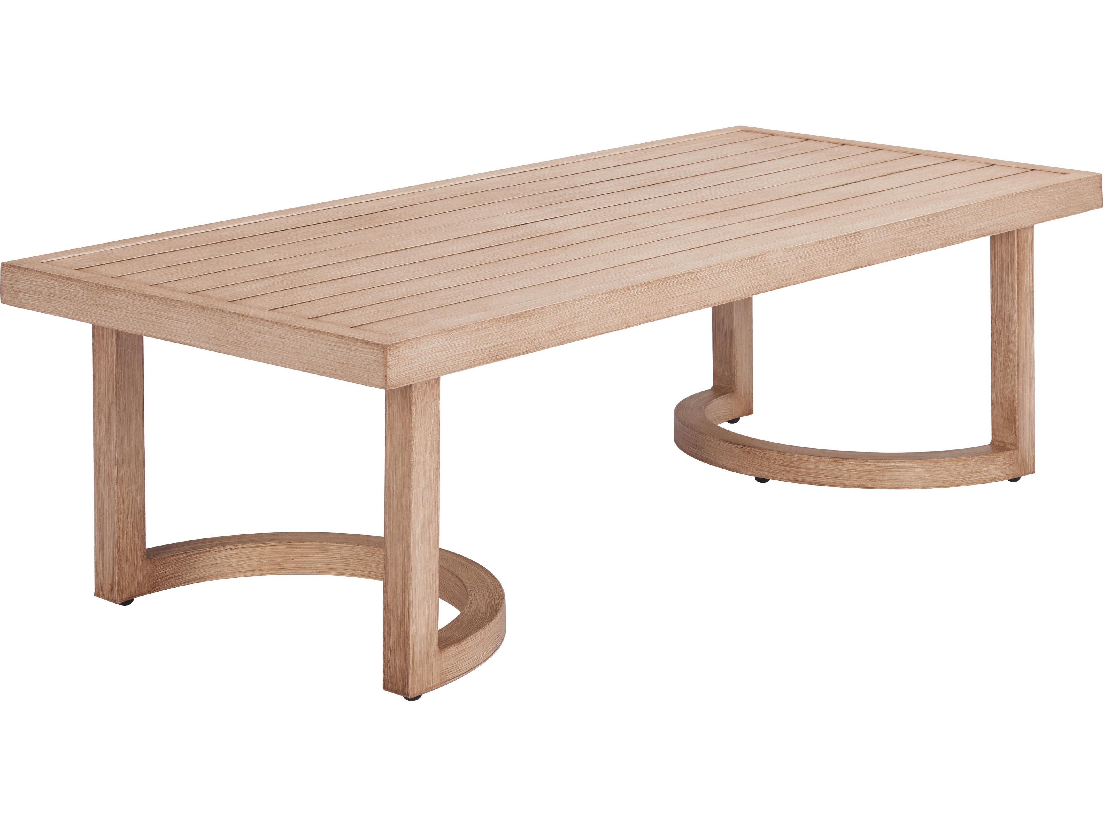 Leto Brown Aluminum Rectangular Coffee Table