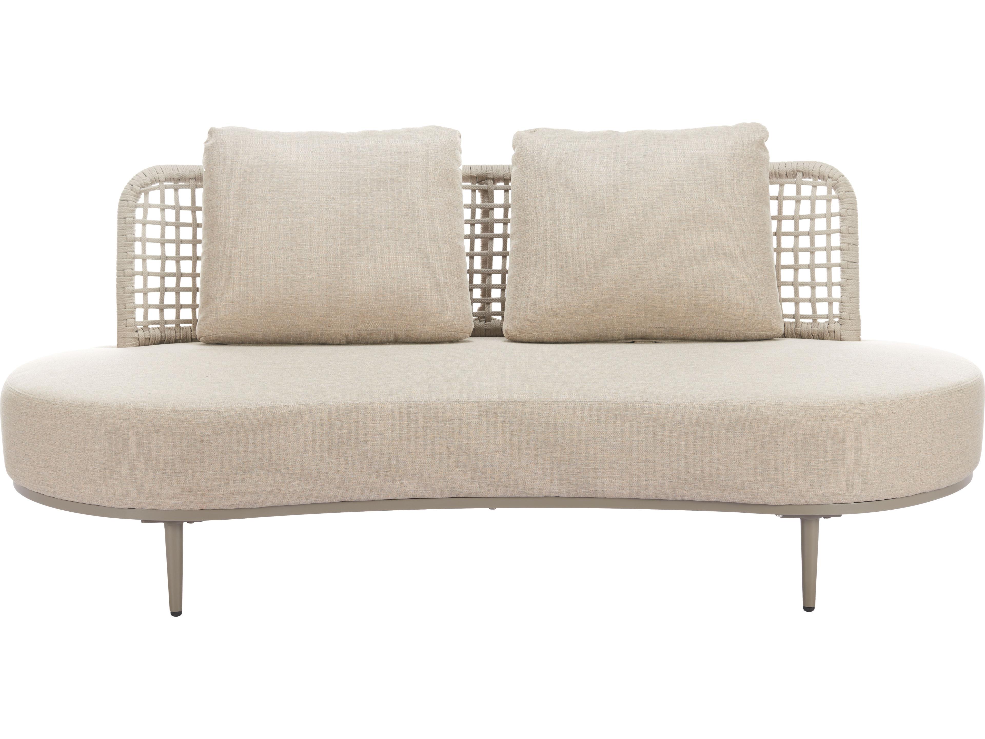 Zuo Outdoor Ruhe Beige Aluminum Cushion Sofa