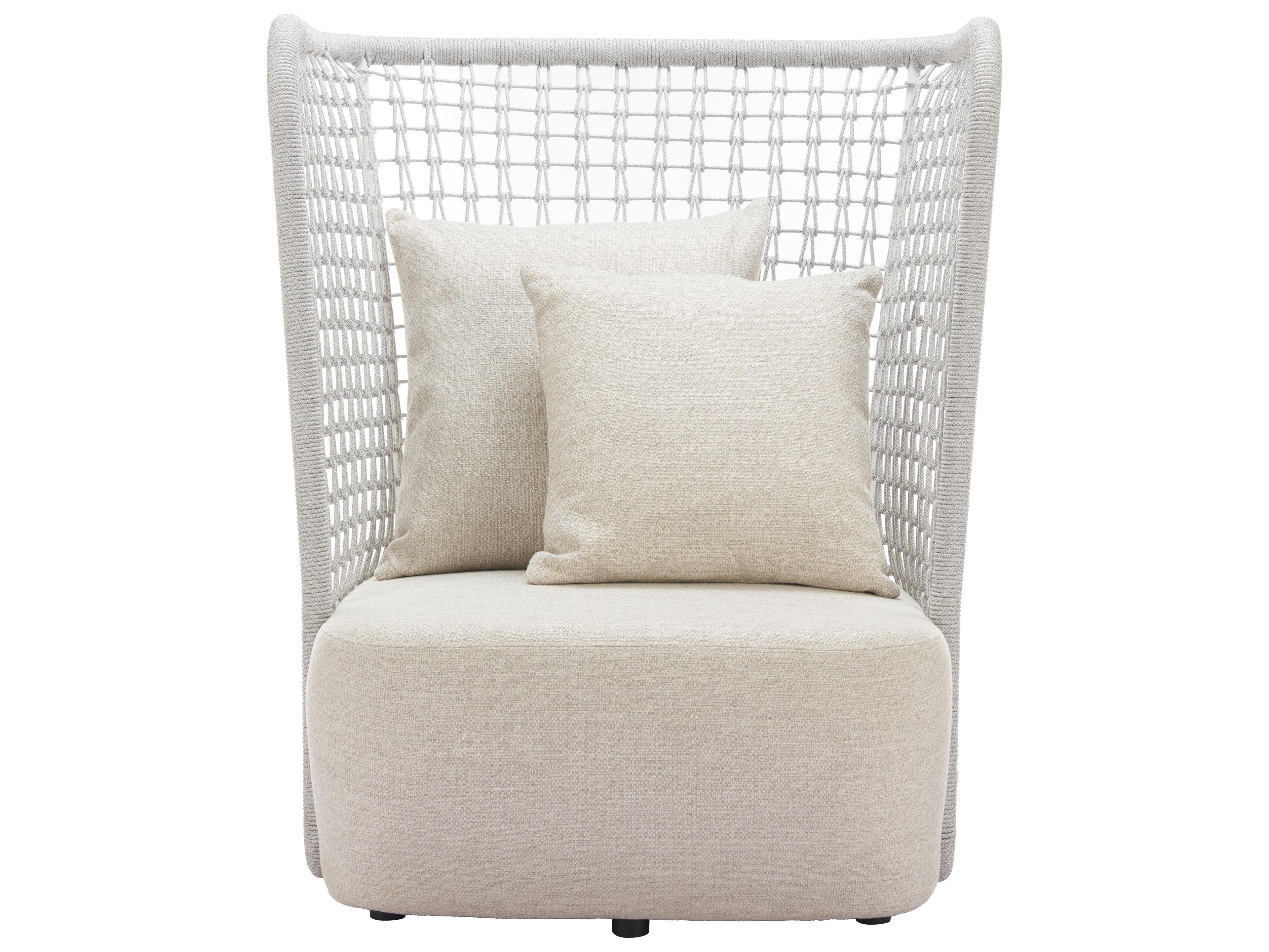 Zuo Outdoor Hudu Beige Aluminum Cushion Lounge Chair