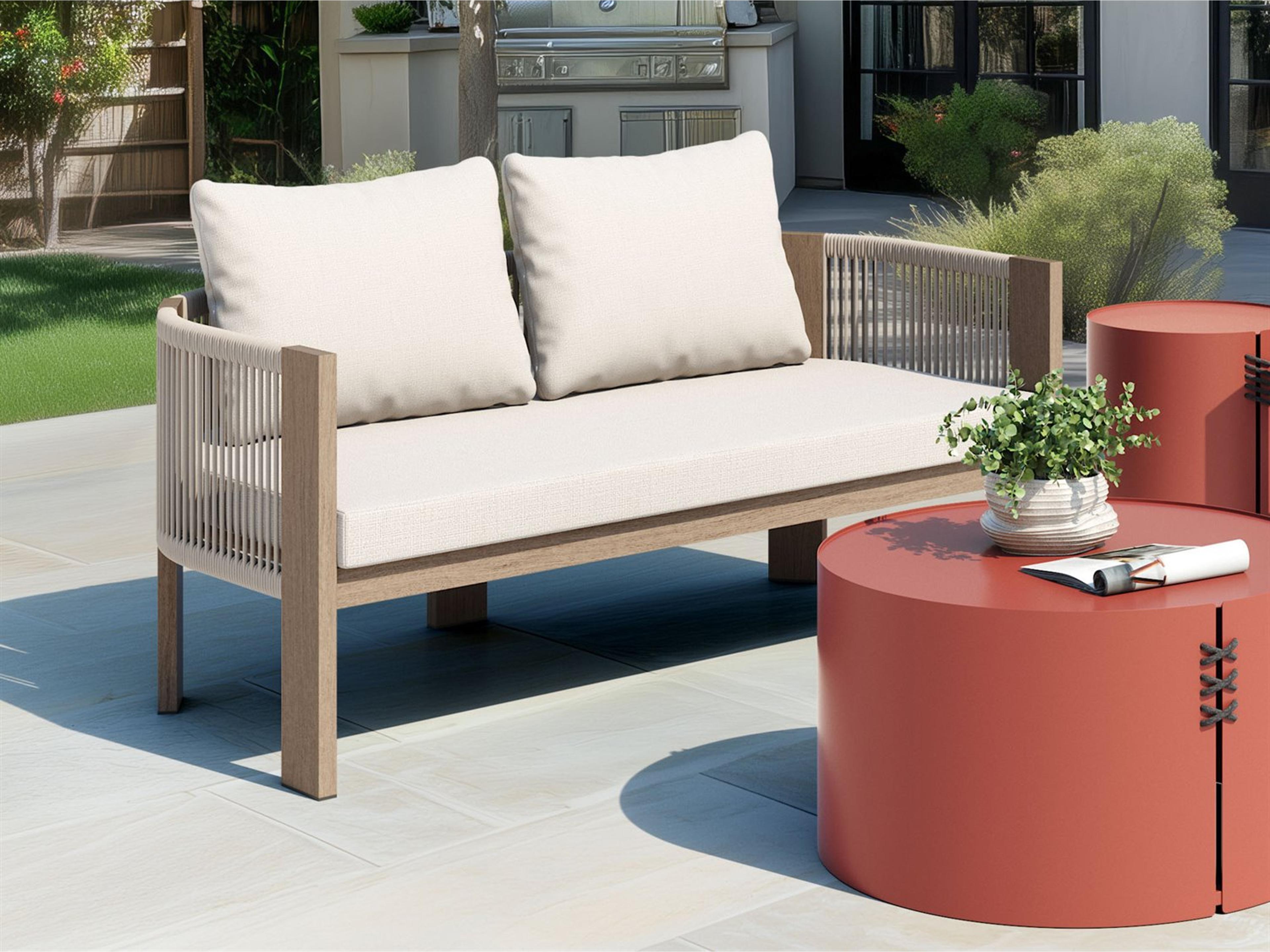 Zuo Outdoor Rebel Beige Aluminum Cushion Sofa