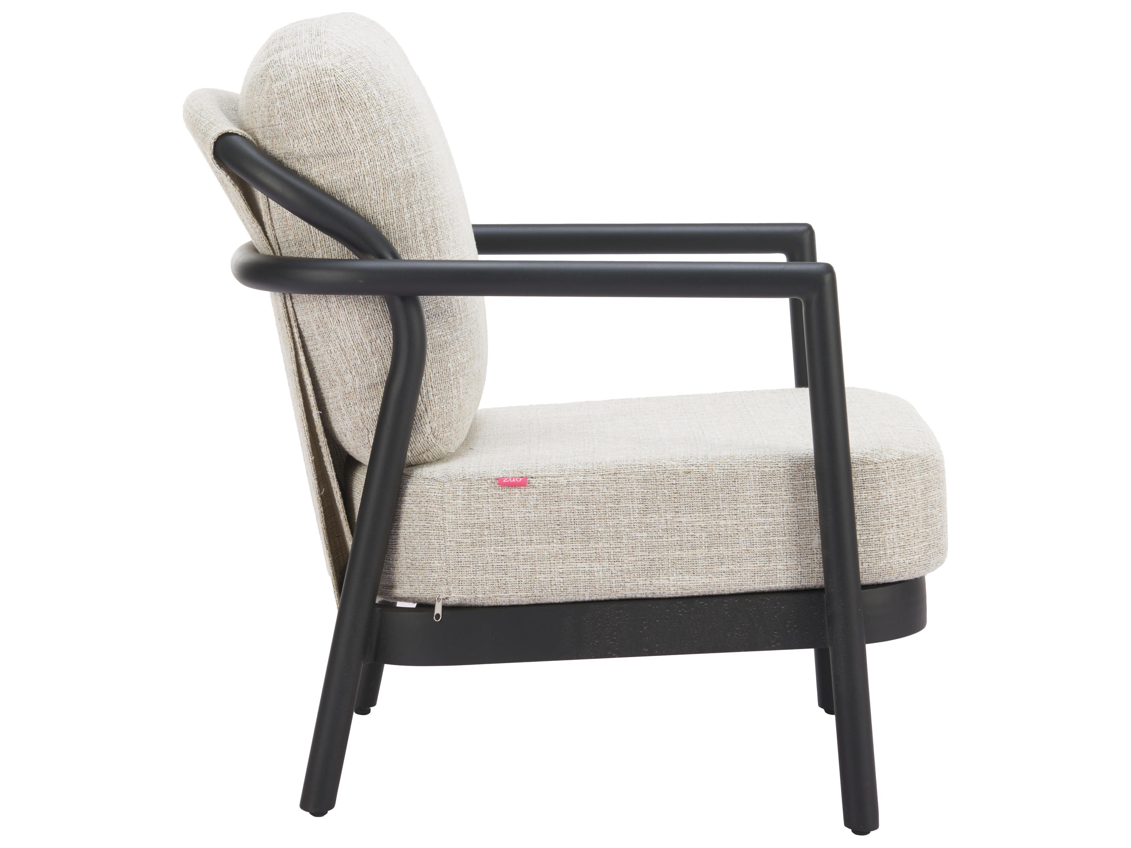 Zuo Outdoor Rein Beige Aluminum Cushion Lounge Chair