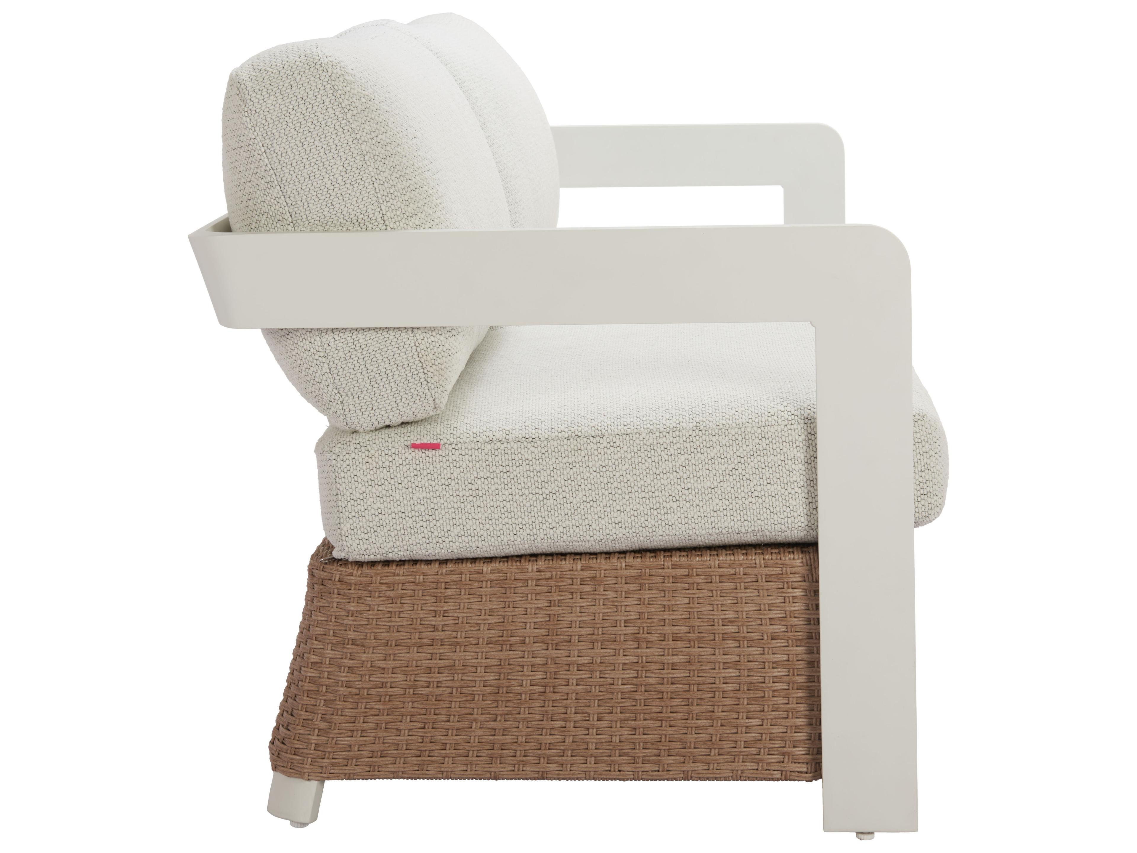 Zuo Outdoor Gelo White Brown Aluminum Cushion Sofa