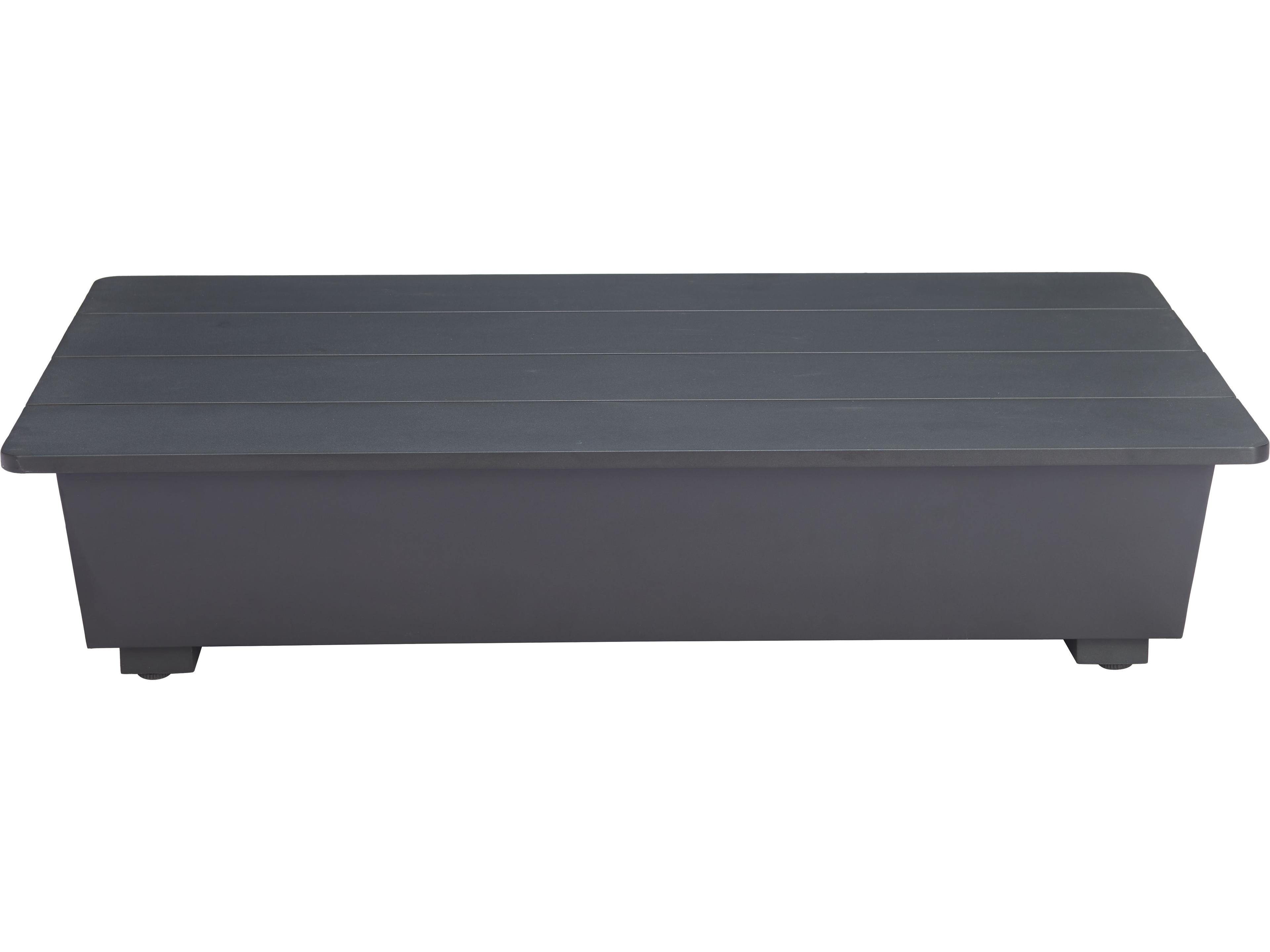 Zuo Outdoor Tien Black Aluminum Rectangular Coffee Table