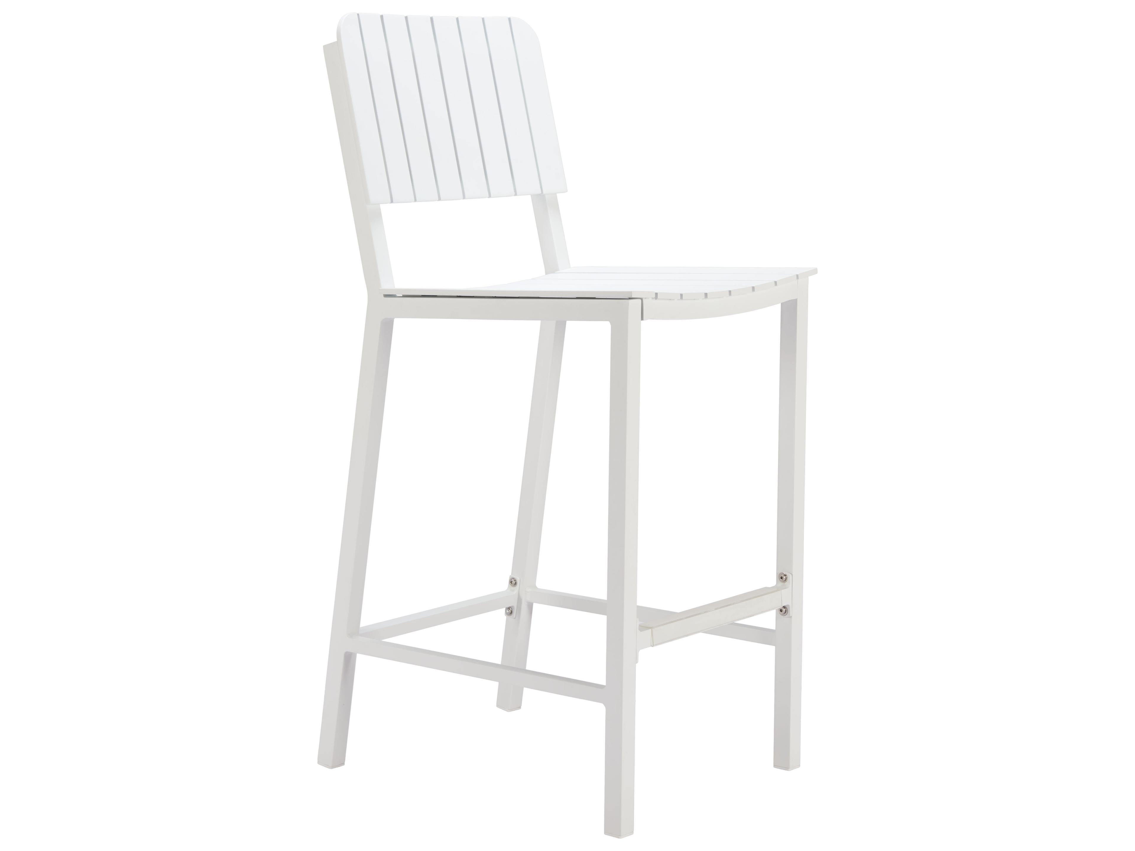 Kayu White Aluminum Metal Bar Stool