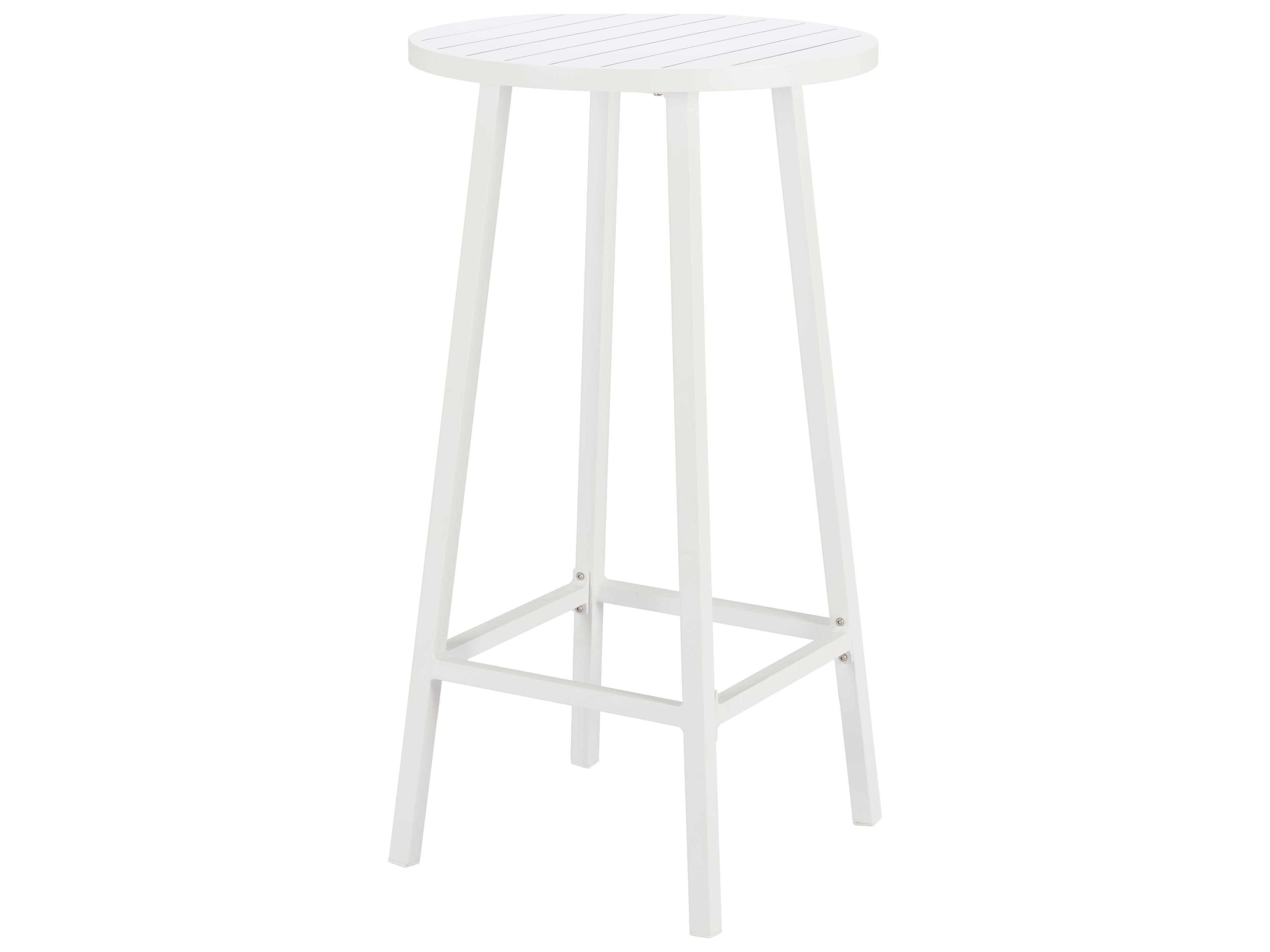 Ren White Aluminum Round Bar Table