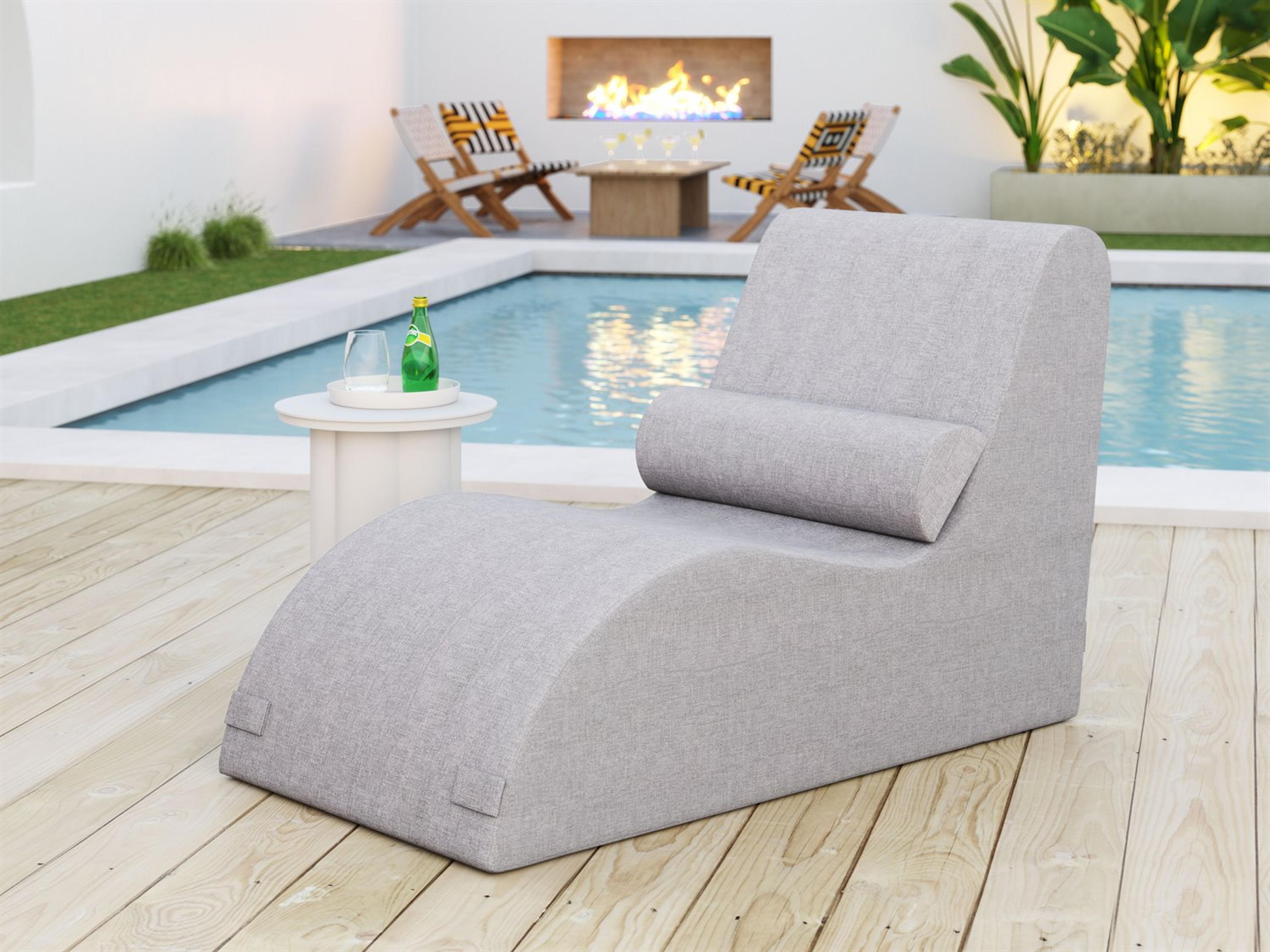 Zuo Outdoor Luanda Gray Polypropylene Cushion Chaise Lounge