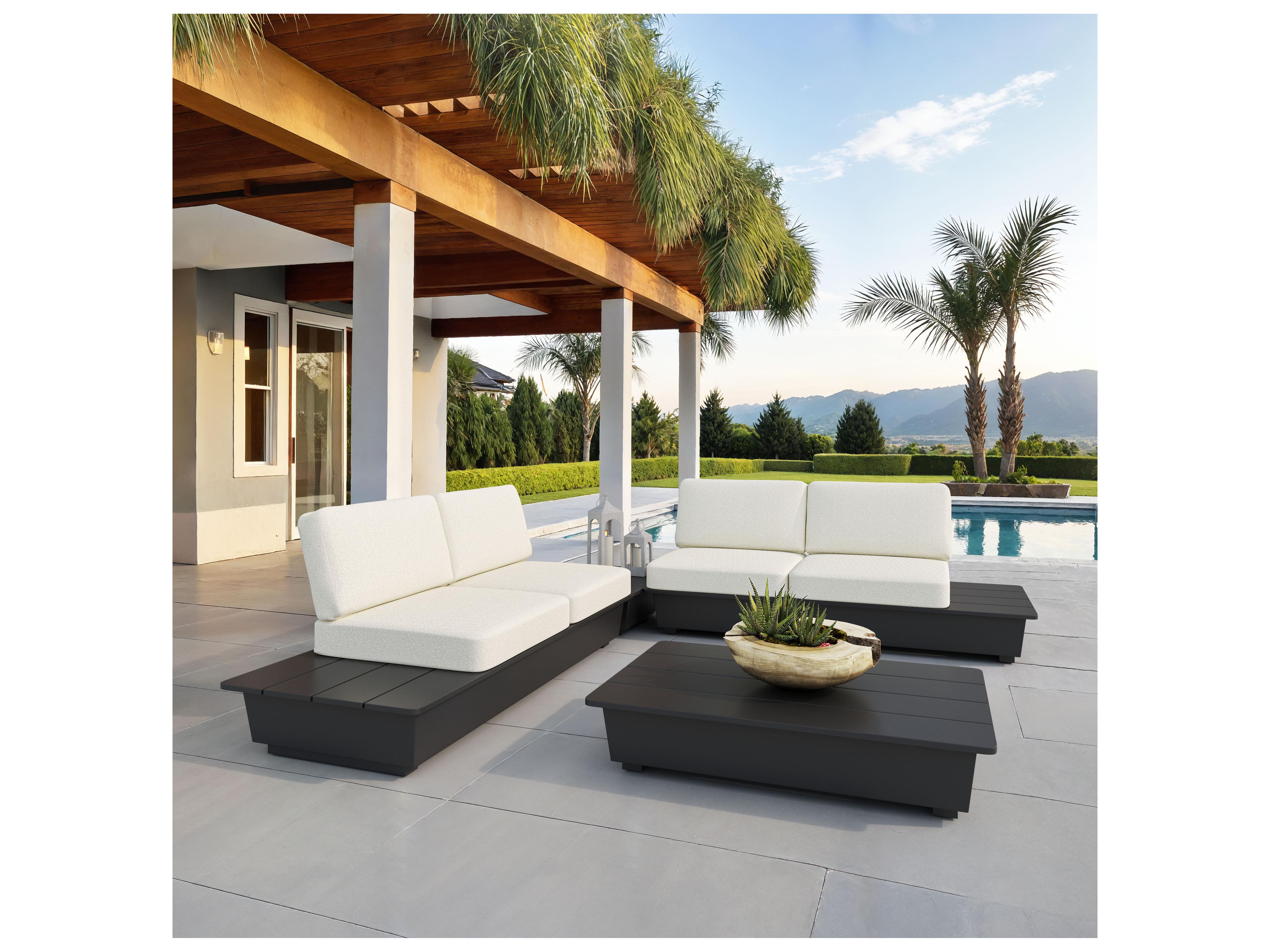 Zuo Outdoor Tien Beige Aluminum Cushion Loveseat