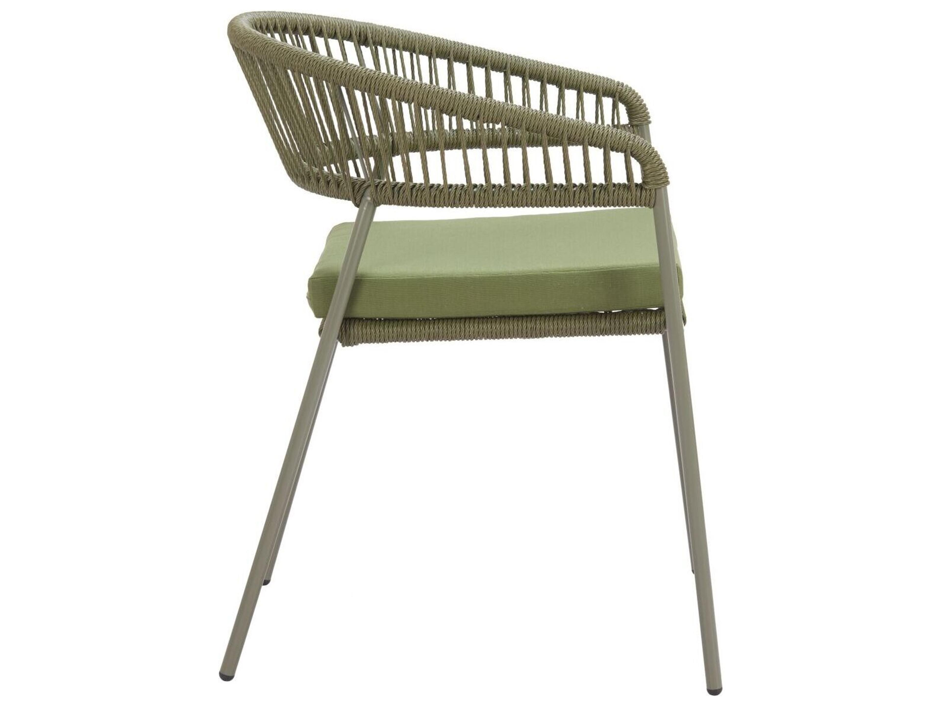 Zuo Outdoor Skye Green Rope Cushion Dining Chair