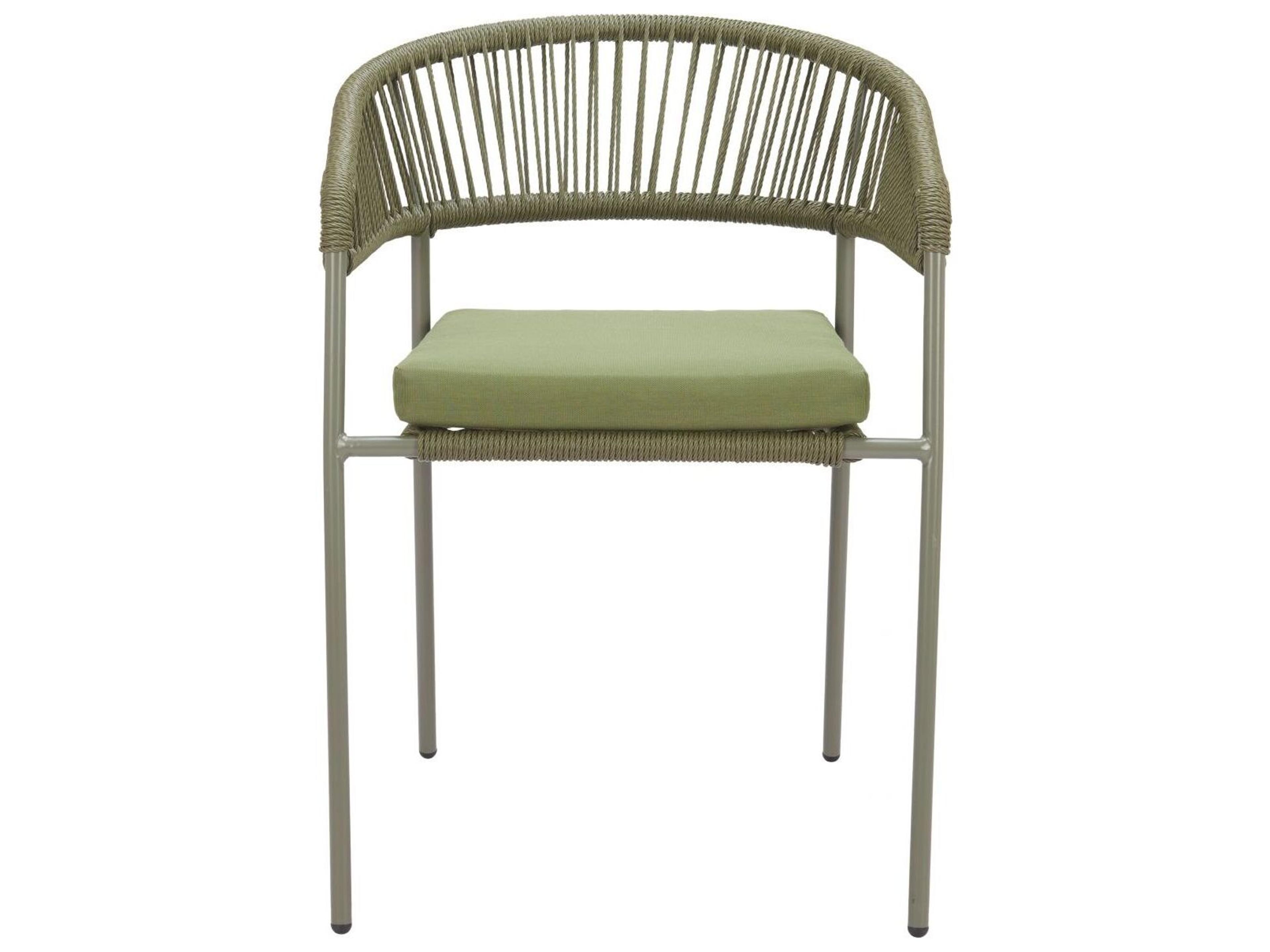 Zuo Outdoor Skye Green Rope Cushion Dining Chair