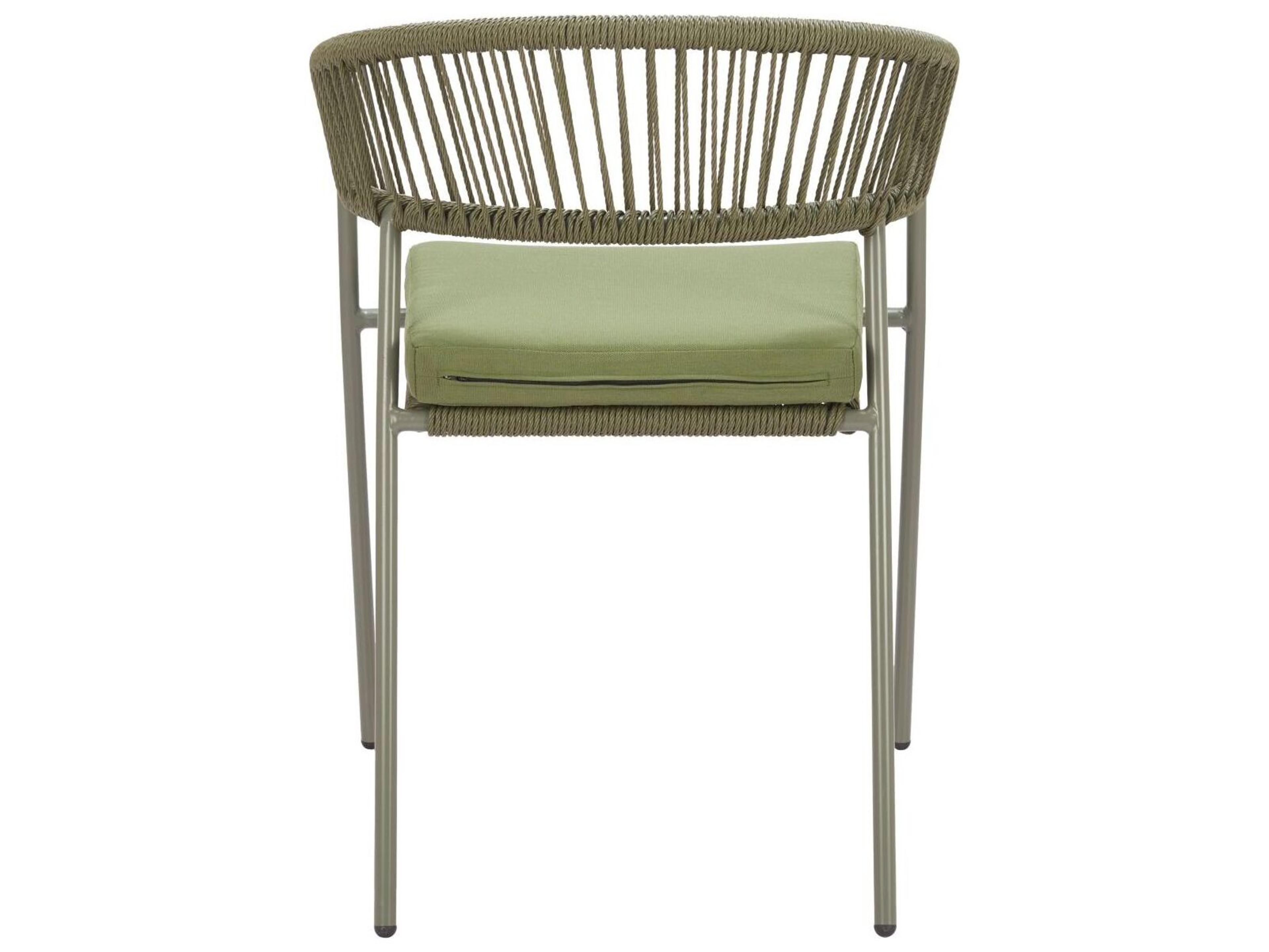 Zuo Outdoor Skye Green Rope Cushion Dining Chair