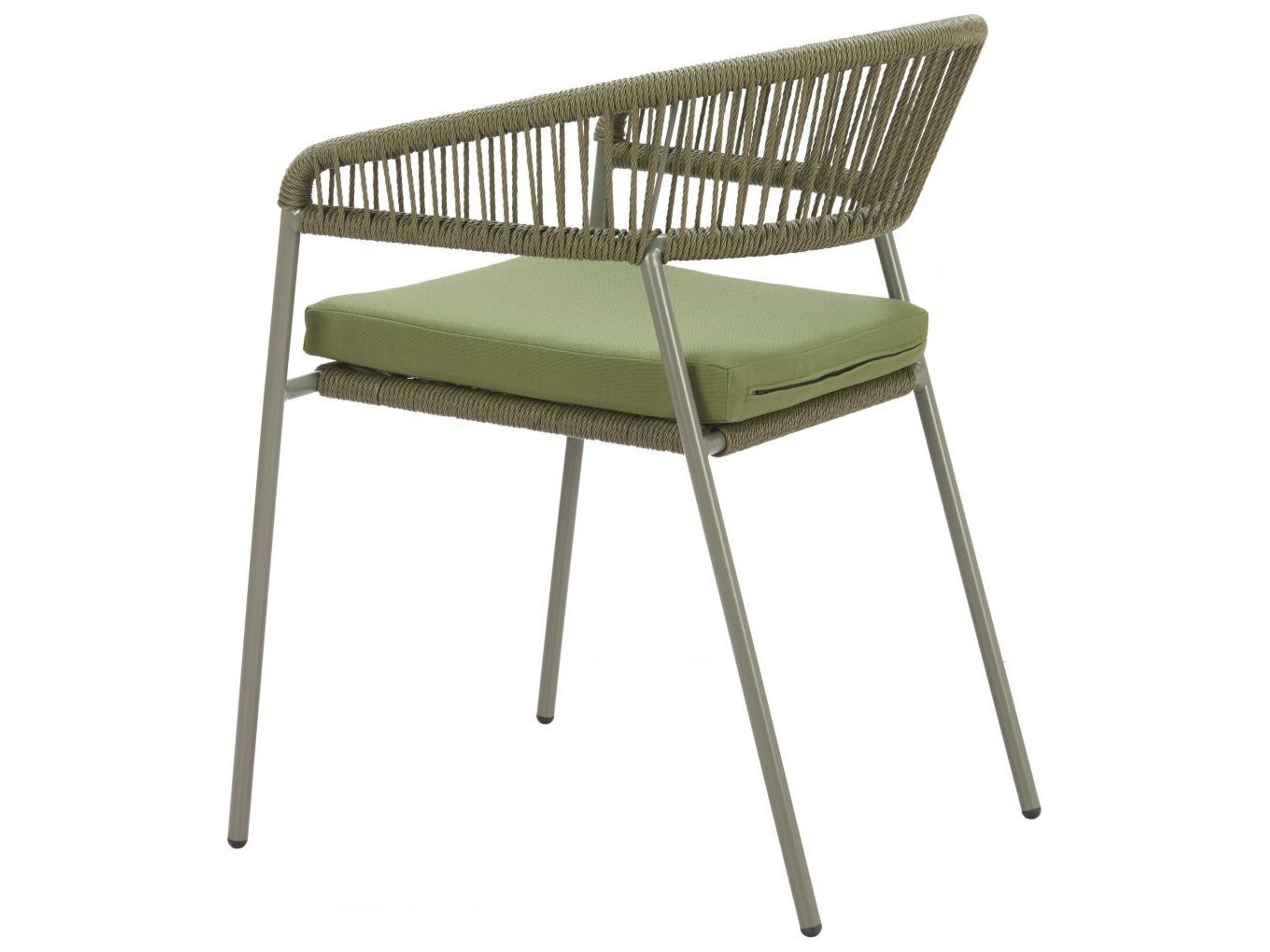 Zuo Outdoor Skye Green Rope Cushion Dining Chair