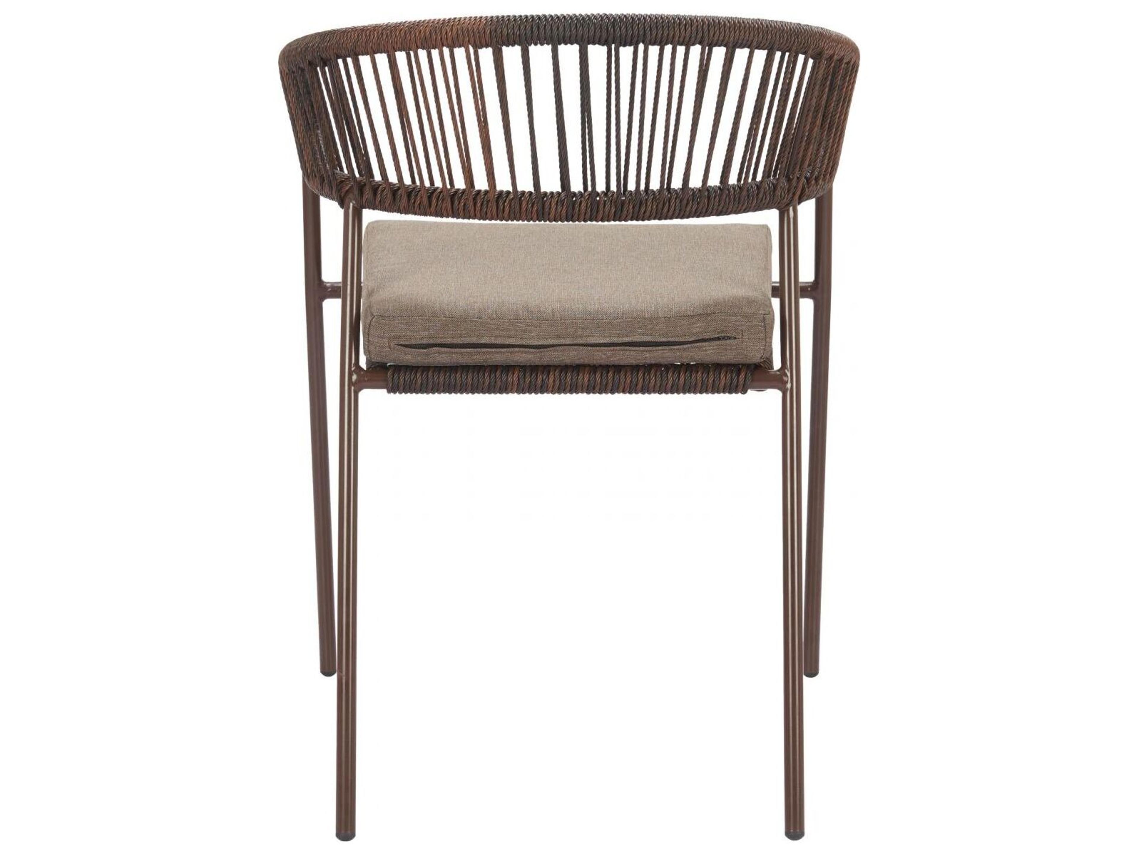 Zuo Outdoor Skye Brown Rope Cushion Dining Chair