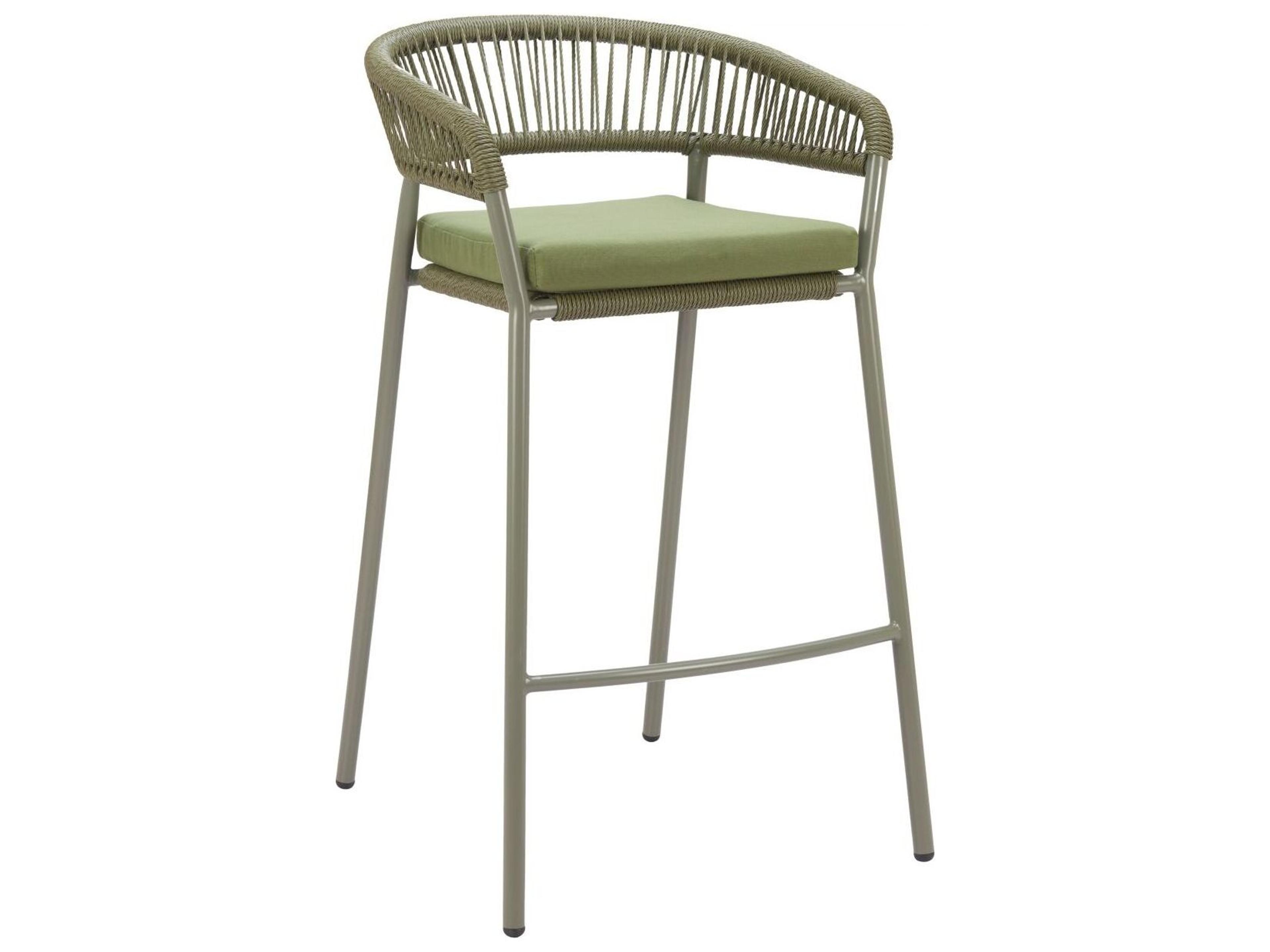 Skye Green Rope Cushion Bar Stool