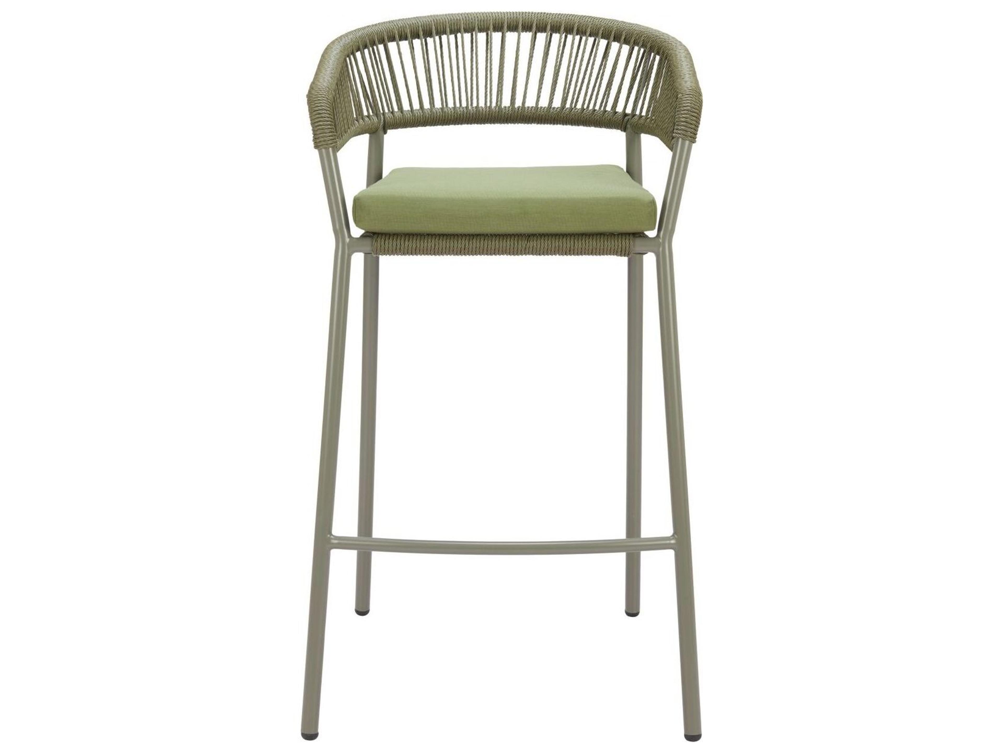 Zuo Outdoor Skye Green Rope Cushion Bar Stool