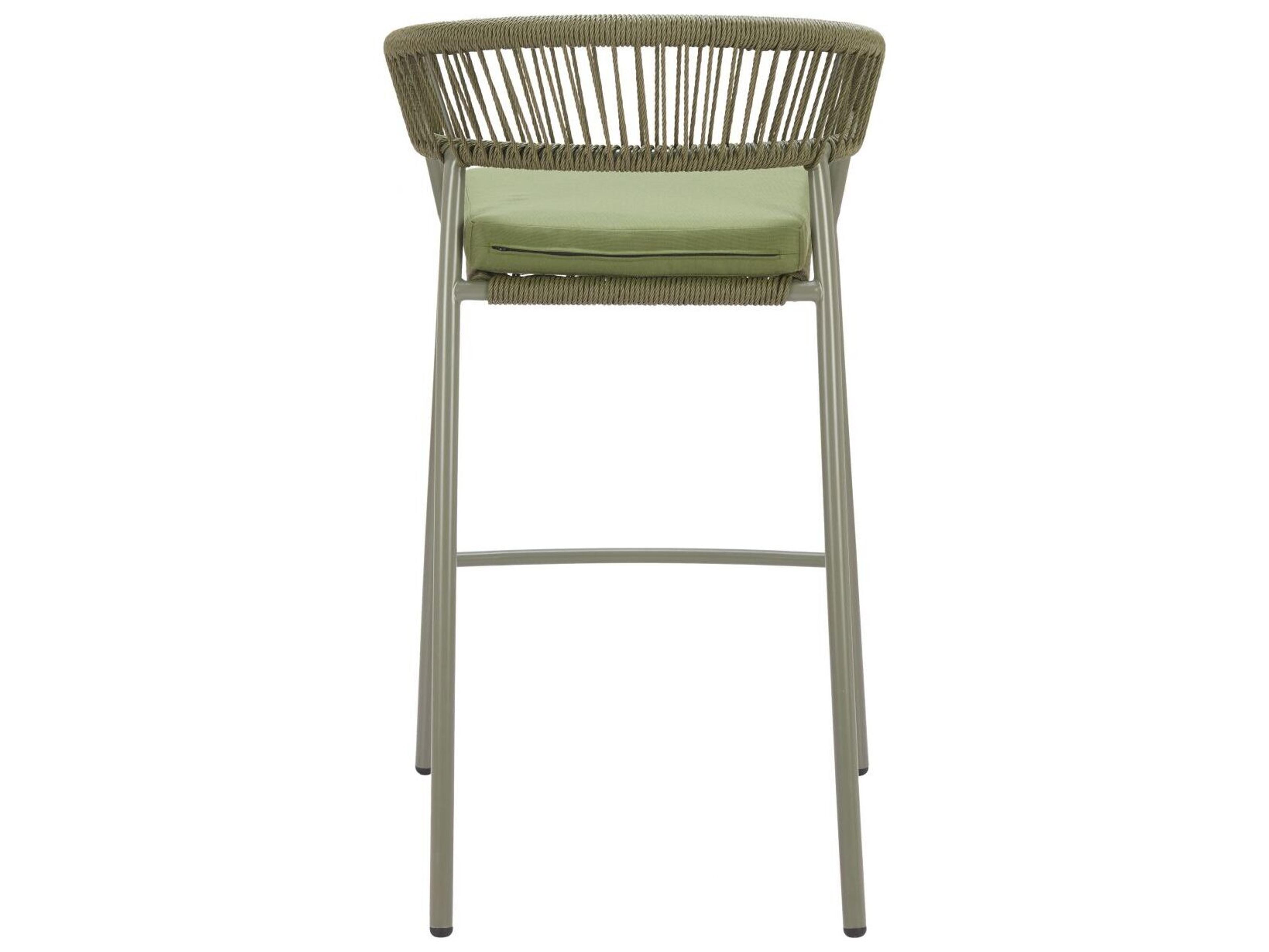 Zuo Outdoor Skye Green Rope Cushion Bar Stool