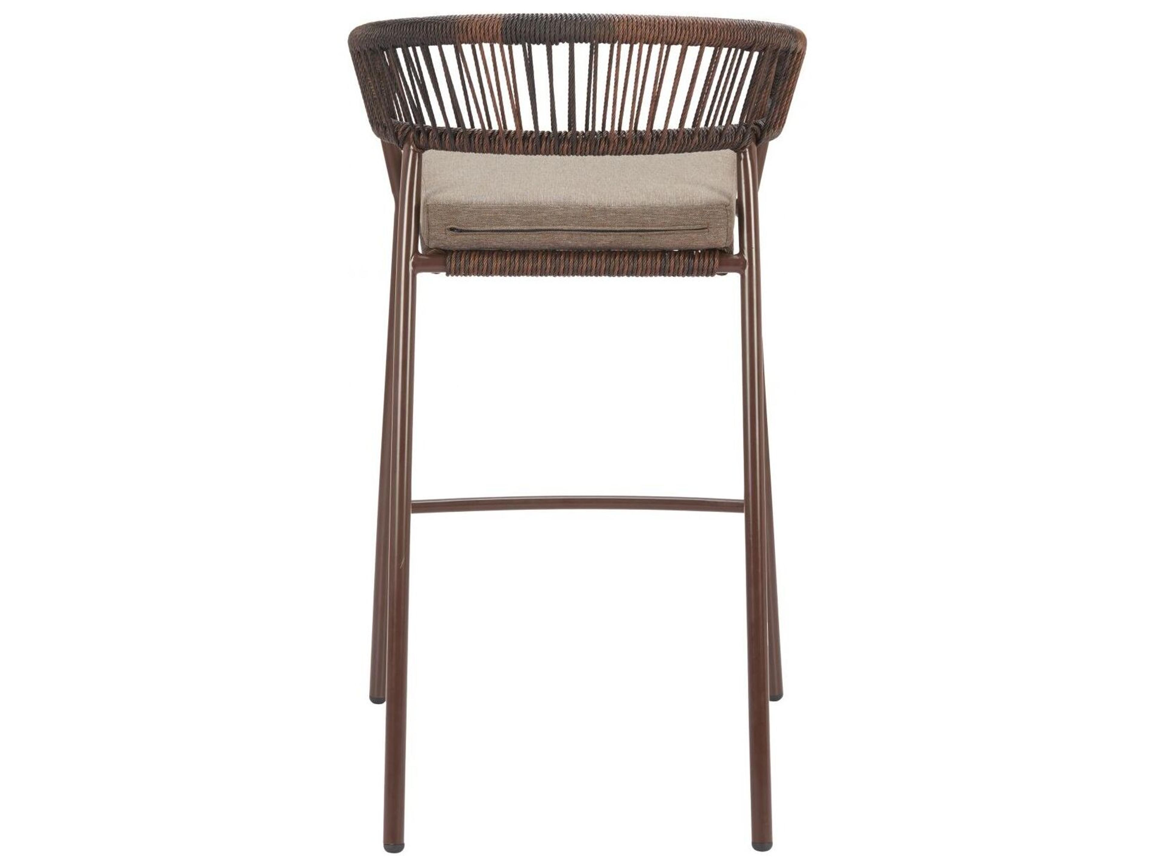 Zuo Outdoor Skye Brown Rope Cushion Bar Stool