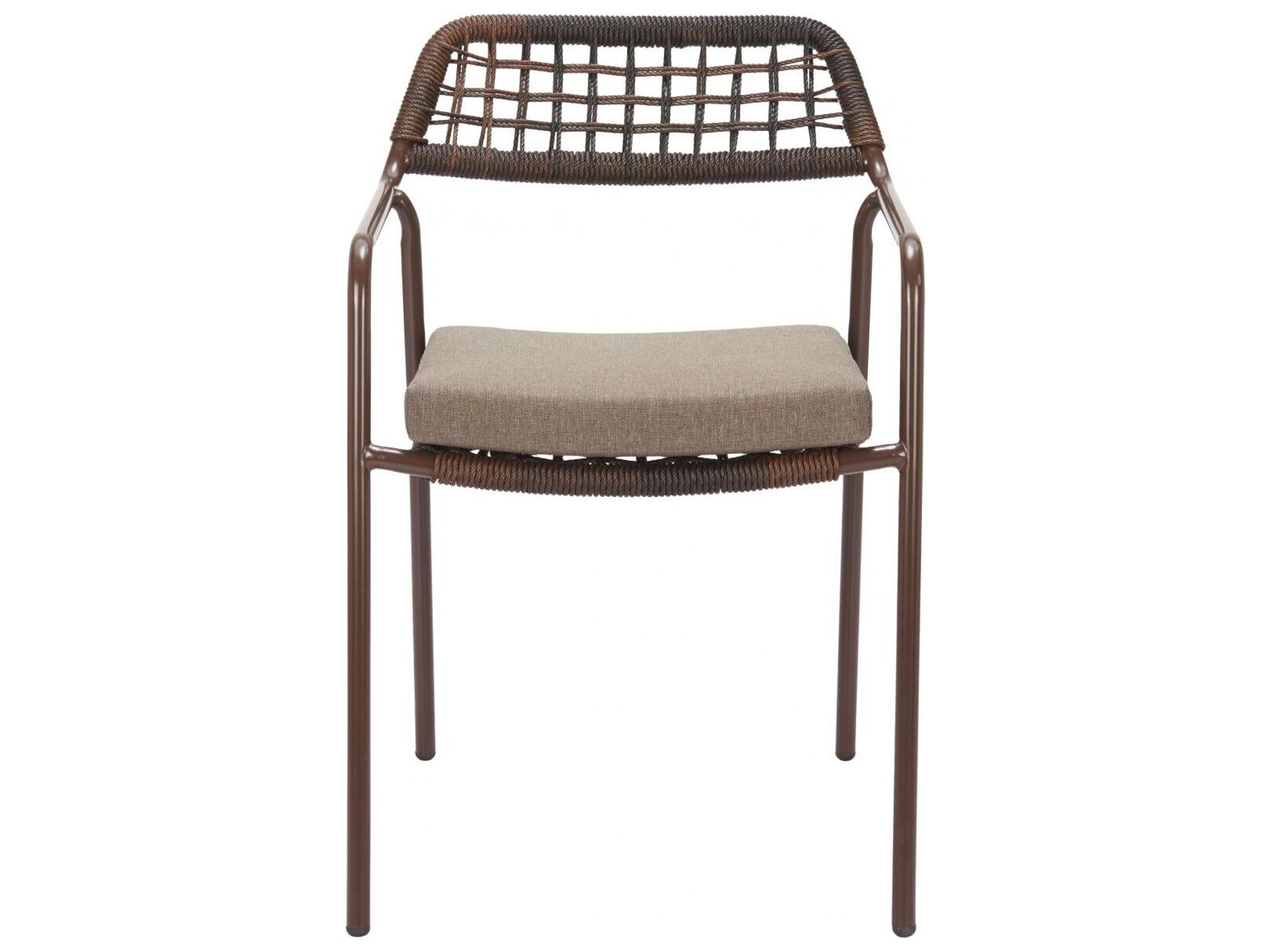 Zuo Outdoor Rio Brown Rope Cushion Dining Chair