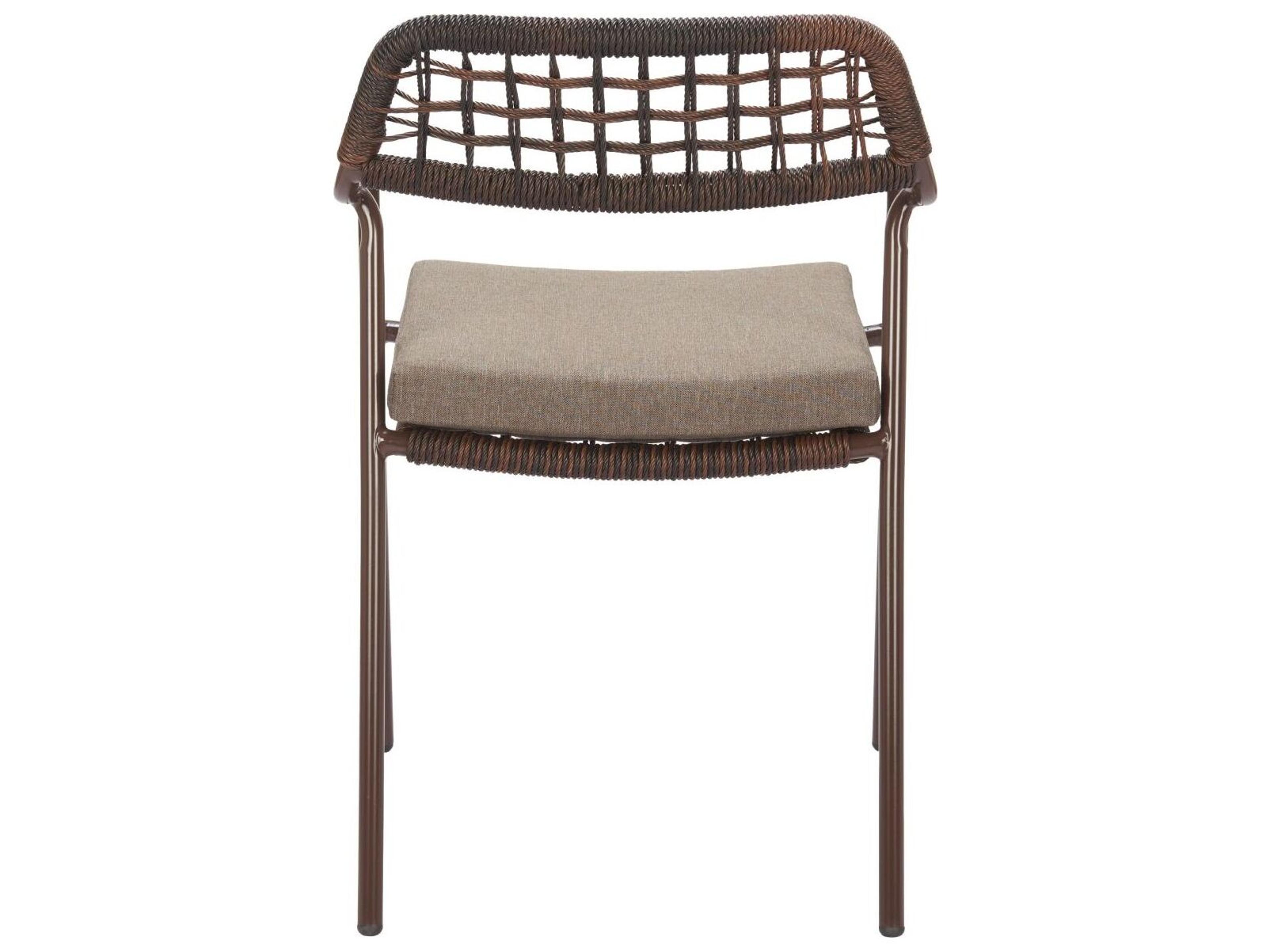 Zuo Outdoor Rio Brown Rope Cushion Dining Chair