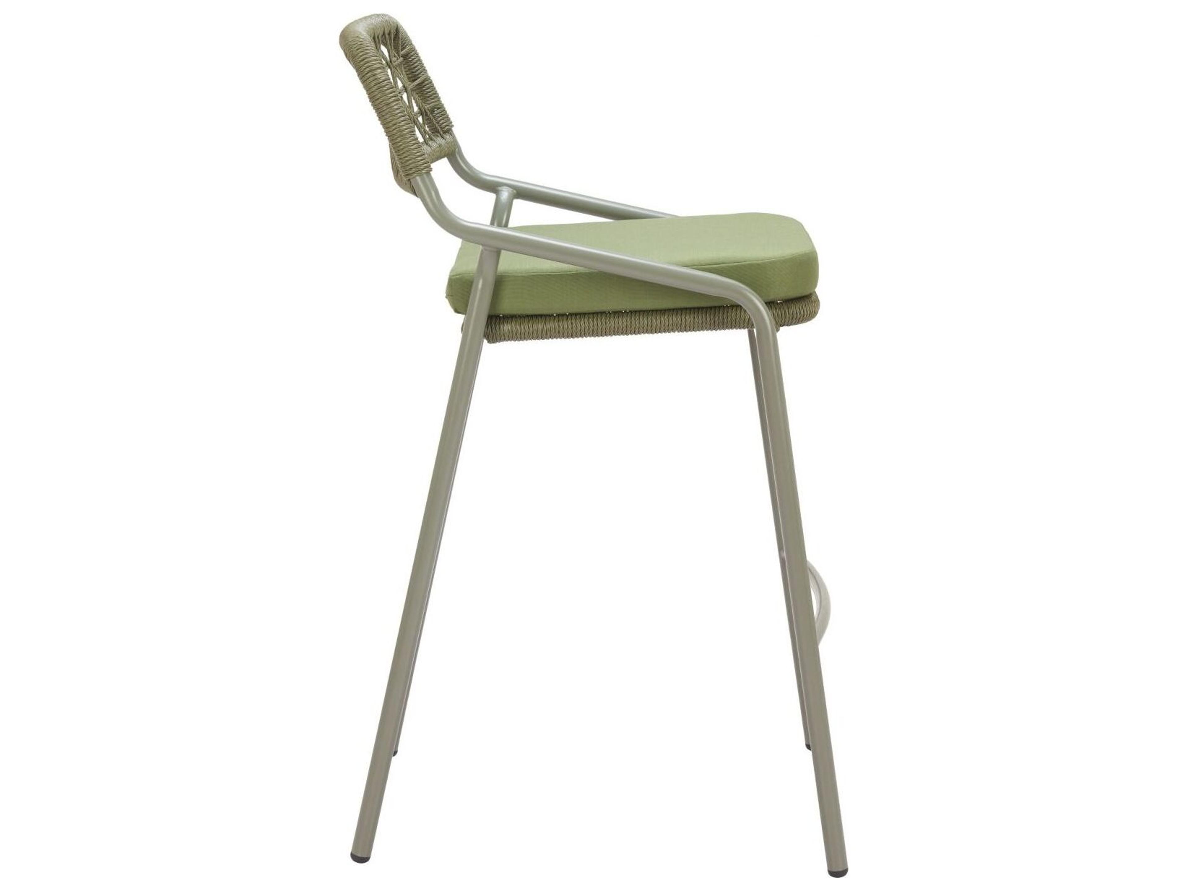Zuo Outdoor Rio Green Rope Cushion Bar Stool